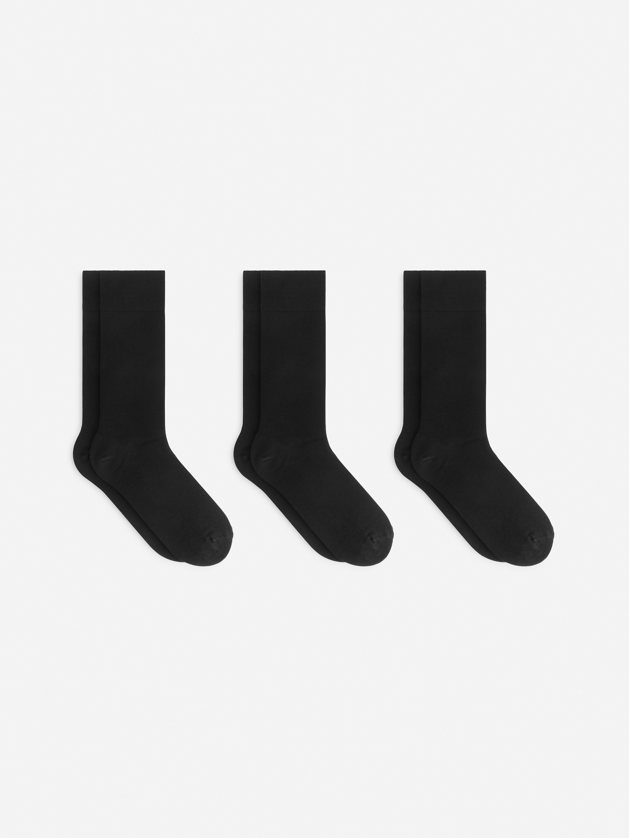 Plain Socks Set of 3-#272628-12448