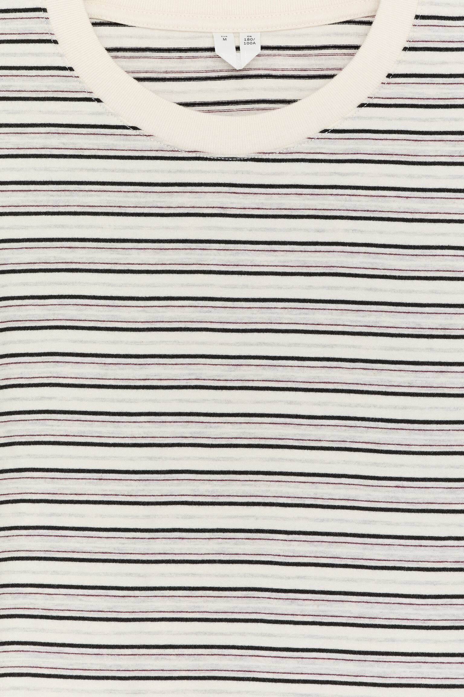 Χαλαρό μακρυμάνικο T-Shirt - Off White/Black/Plum - 6