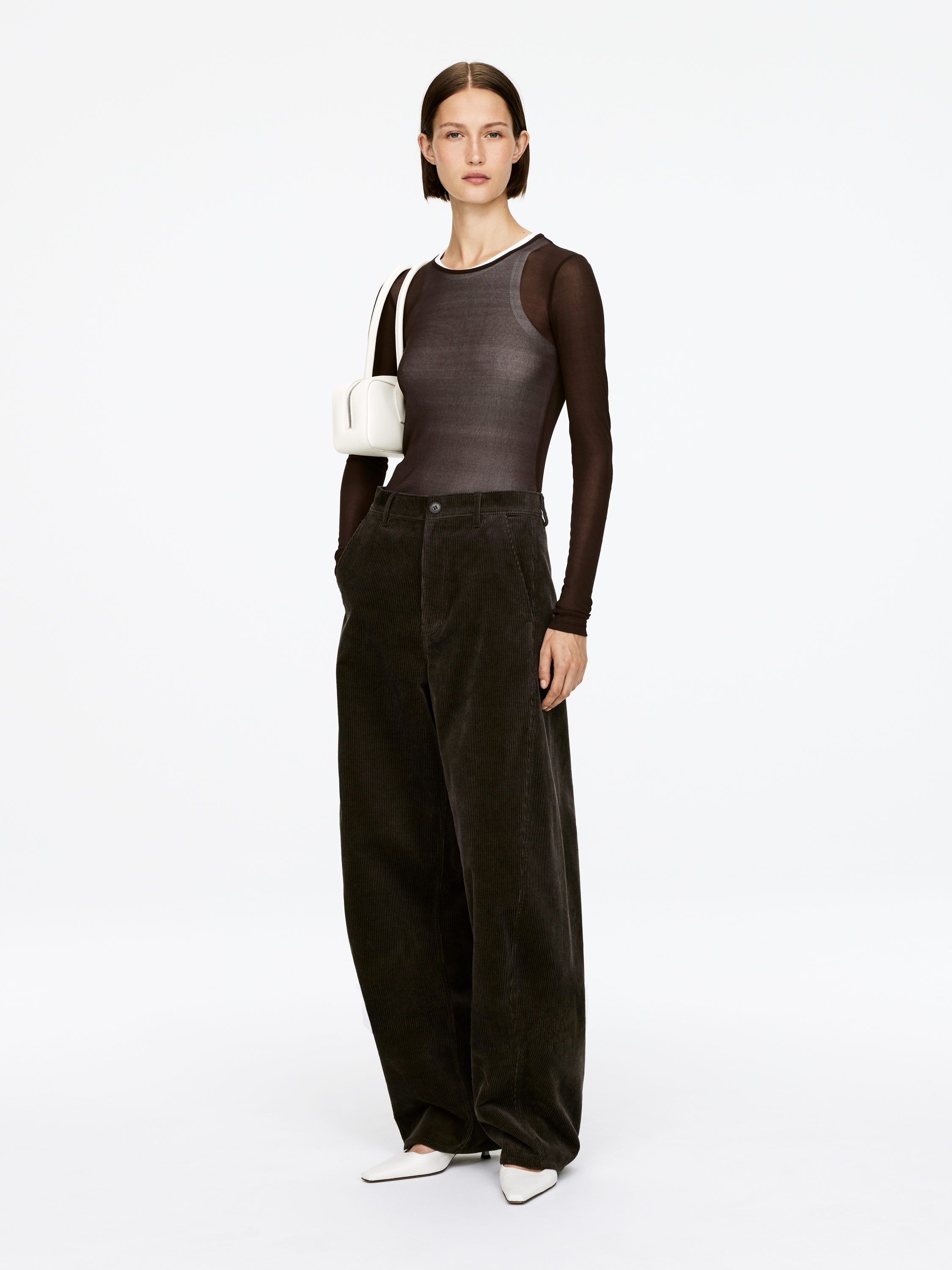 Sheer Silk Top - Dark Brown - Slim fit - Women - StillMedia/Lookbook - 4
