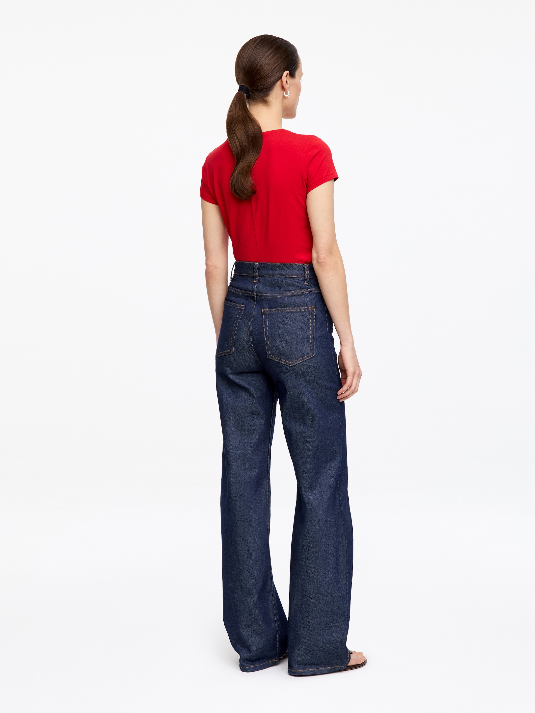 Slim Cap-Sleeve T-Shirt - Red - Slim fit - Women - StillMedia/Lookbook - 4