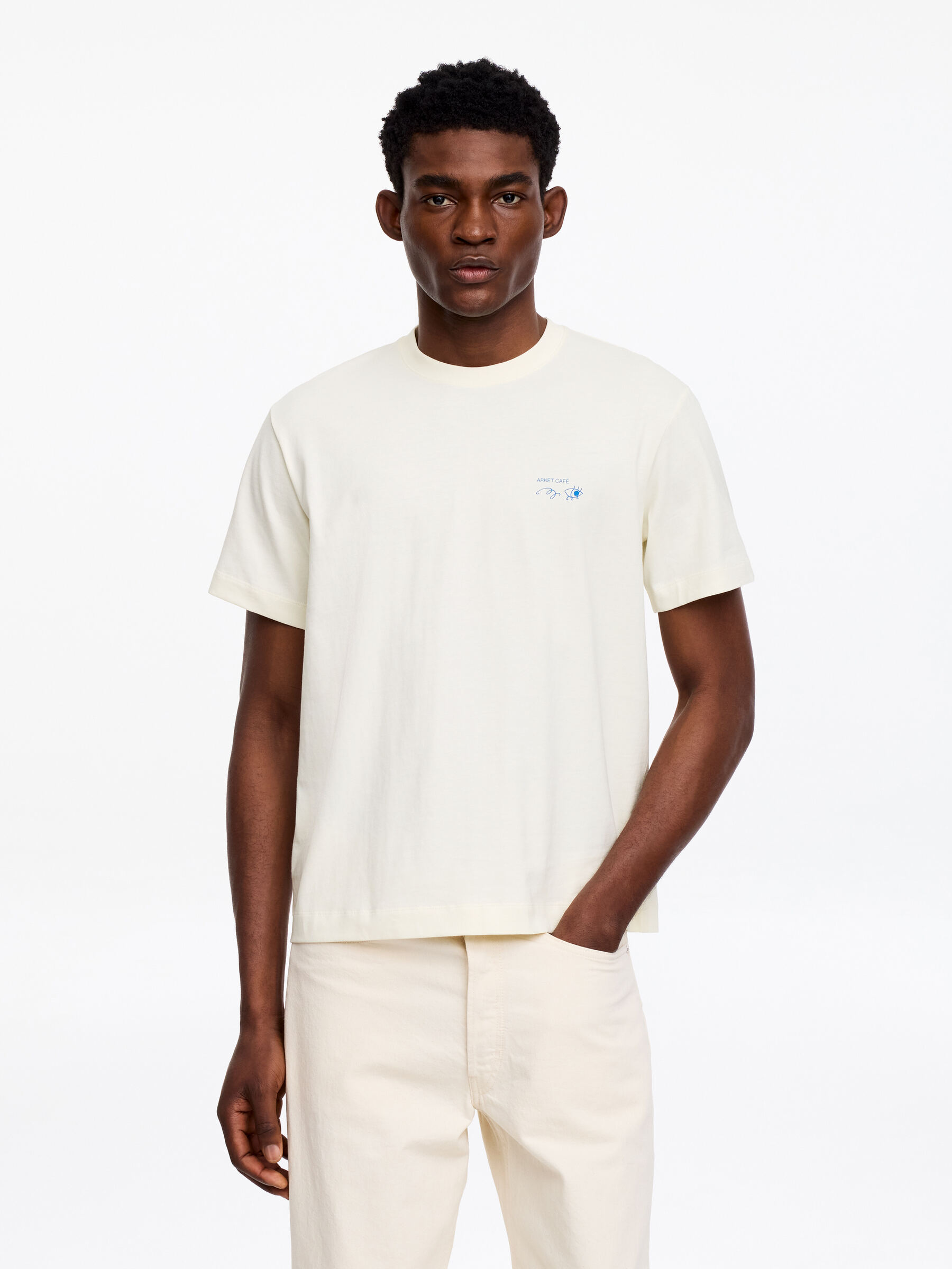 ARKET CAFÉ Printed T-Shirt-#EDEEE6-17984