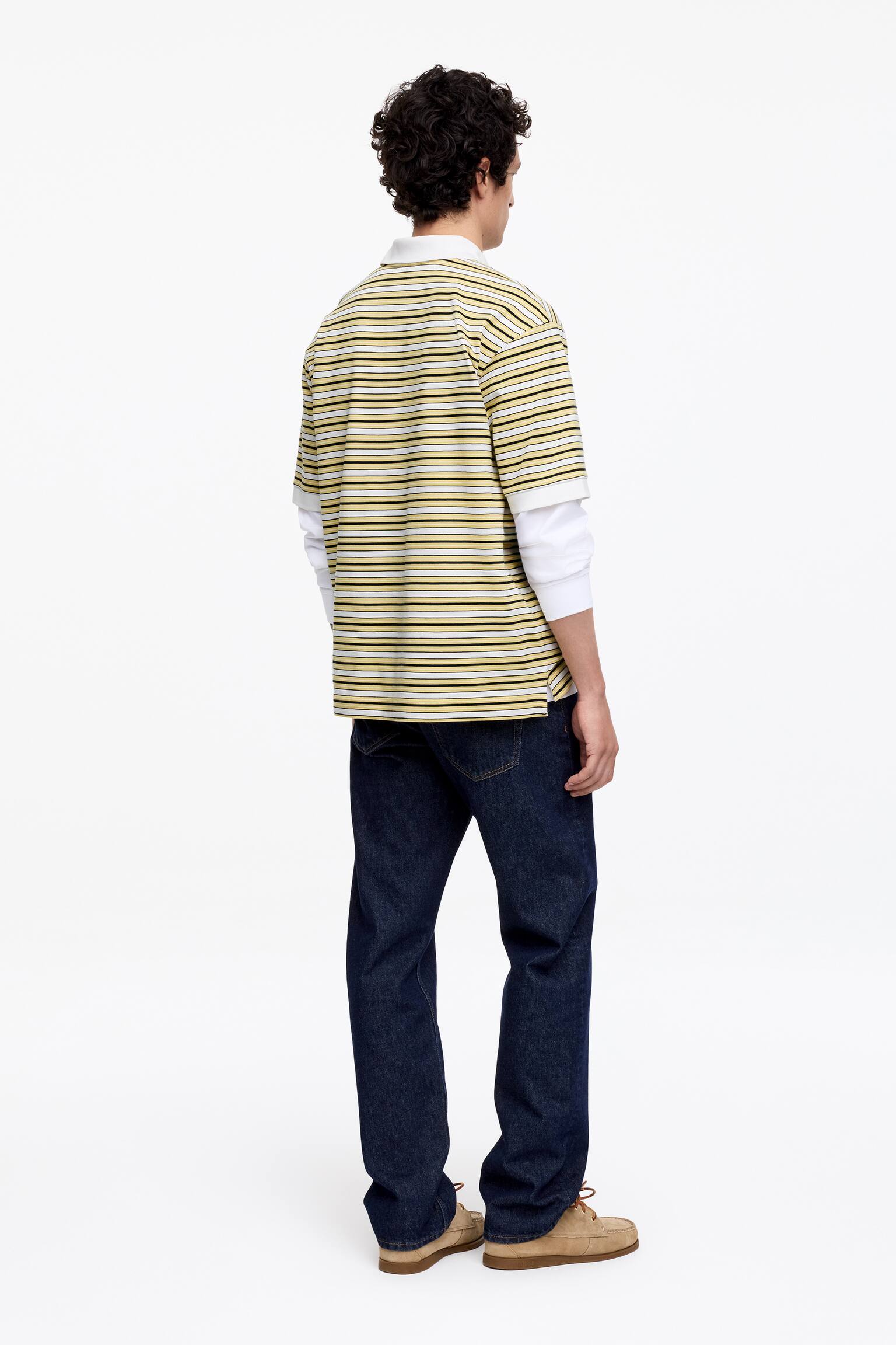 Lyhythihainen pikeepaita - Keltainen/raidallinen/Viininpunainen/salvianvihreä - 4