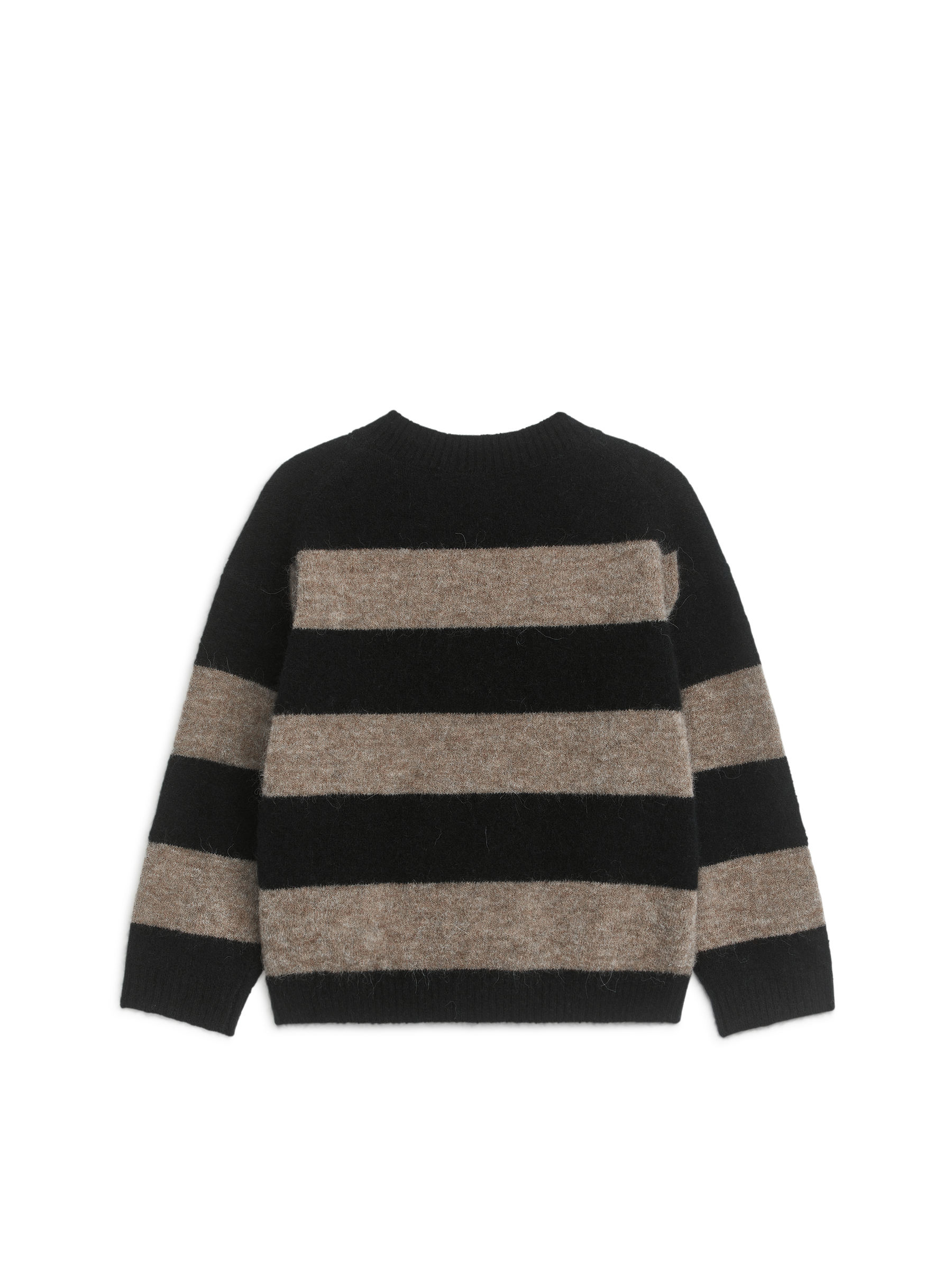 Randig tröja i ull och alpacka - Brun/svart - Regular fit - Children - StillMedia/DescriptiveStillLife - 1