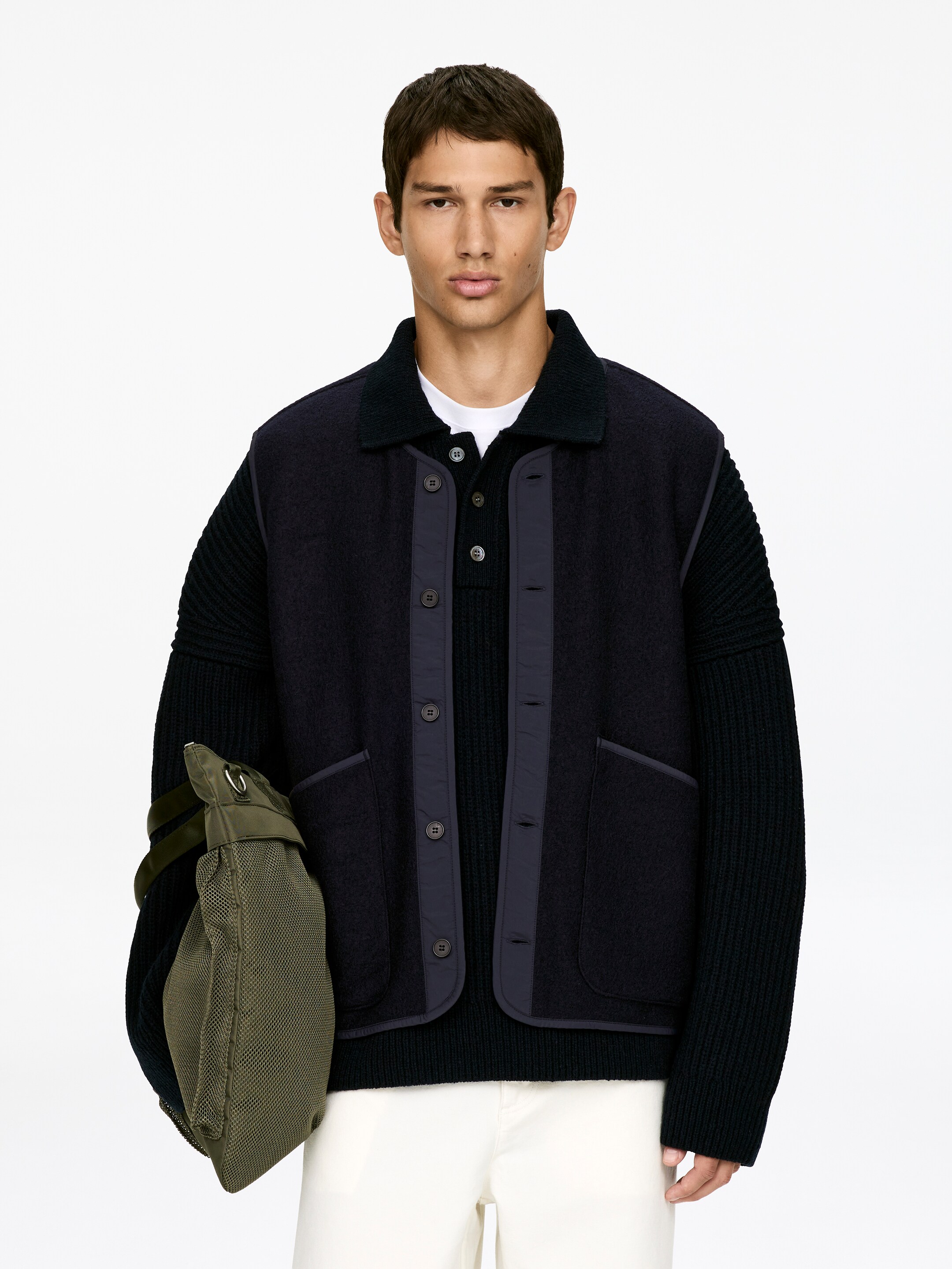 Agrandir l'image: Gilet en laine 2-en 1 - Bleu foncé - HOMME | H&M FR 4