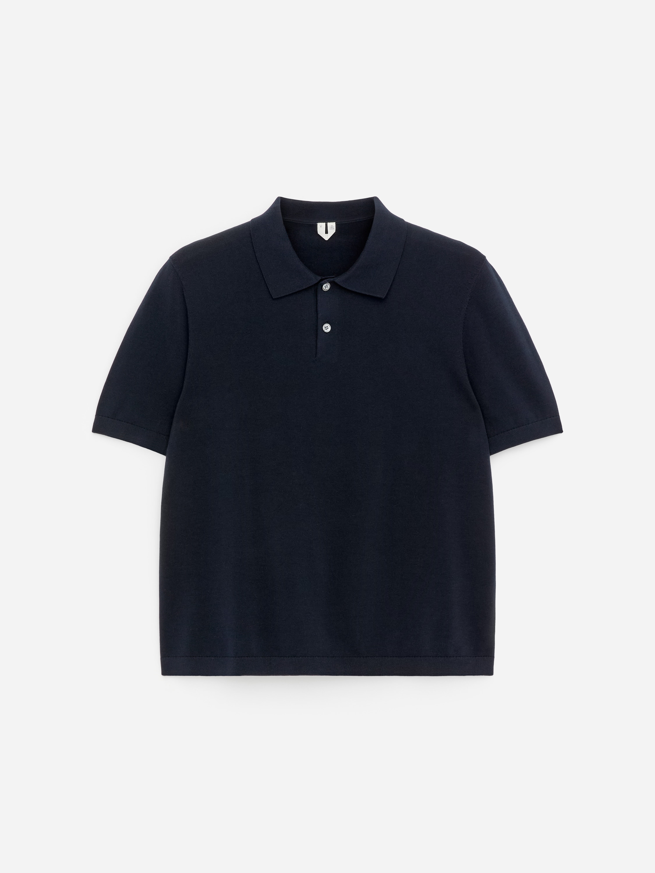 Koszulka polo z cienkiej dzianiny - Ciemnoniebieski