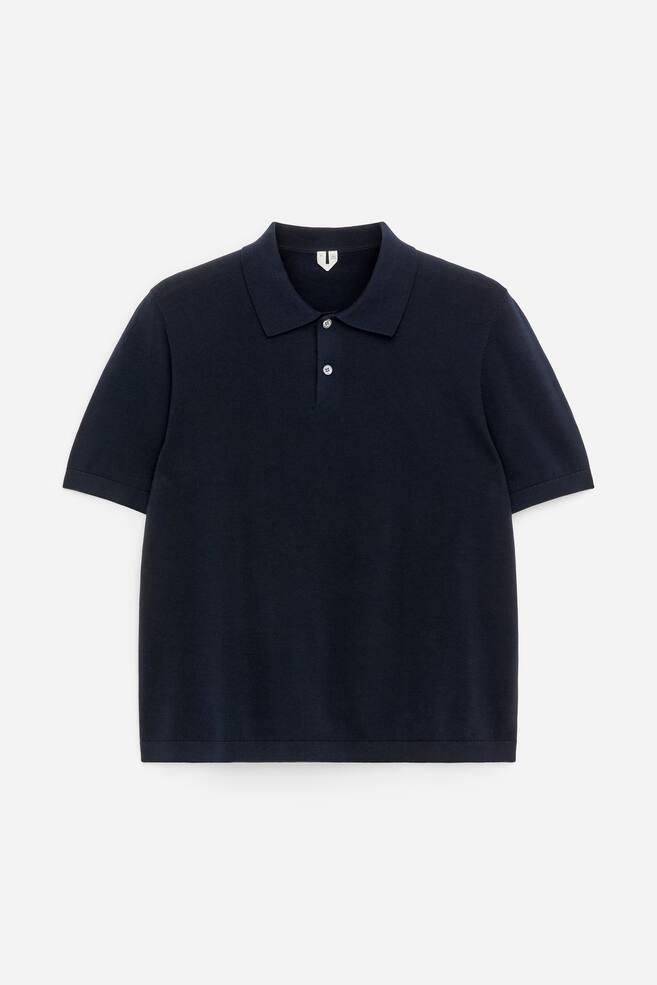 Polo con lavorazione a maglia sottile - Blu scuro/Verde brillante/Turchese polvere/Talpa - 1