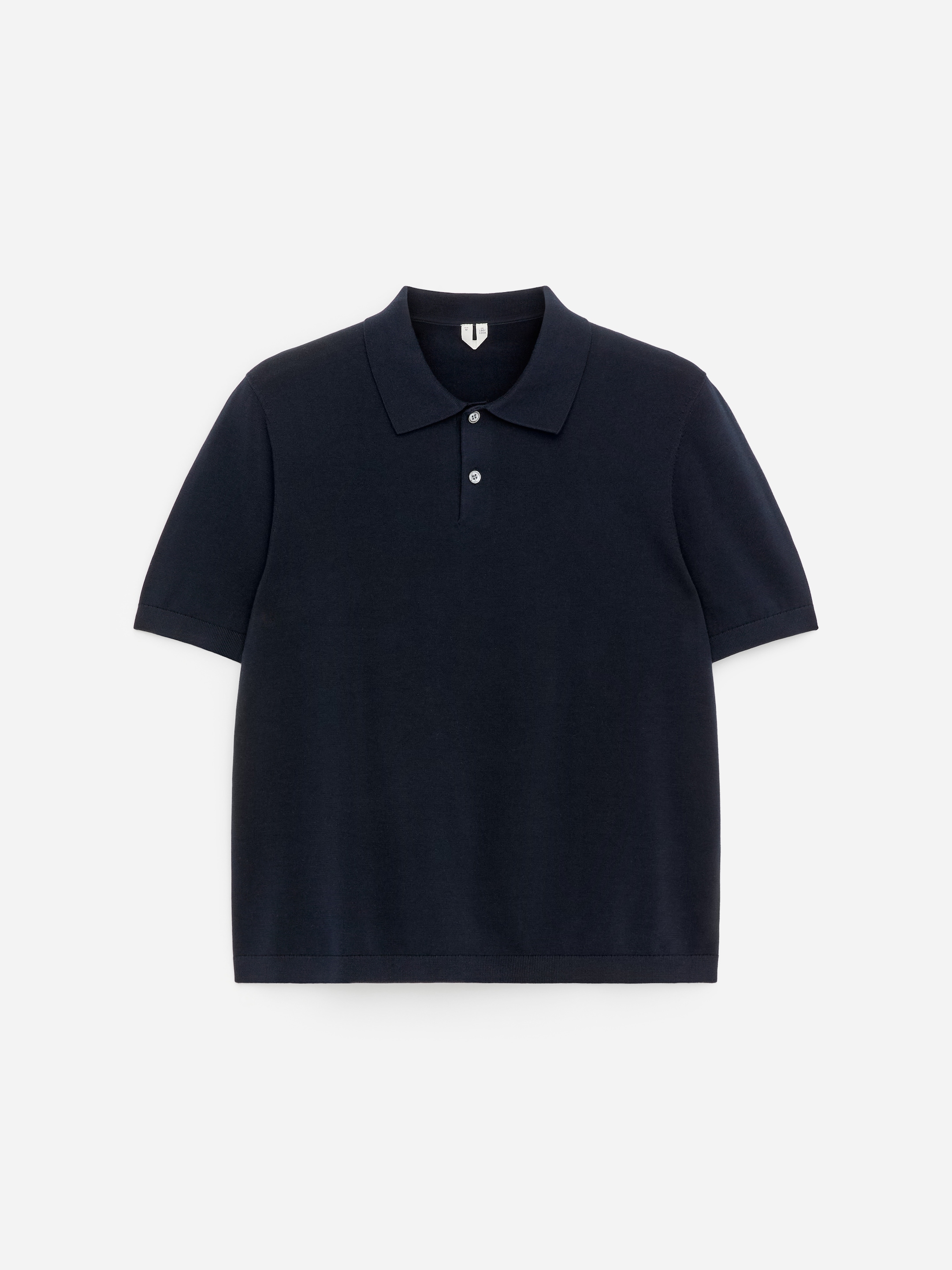 Fine-Knit Polo Shirt-Blue-18452
