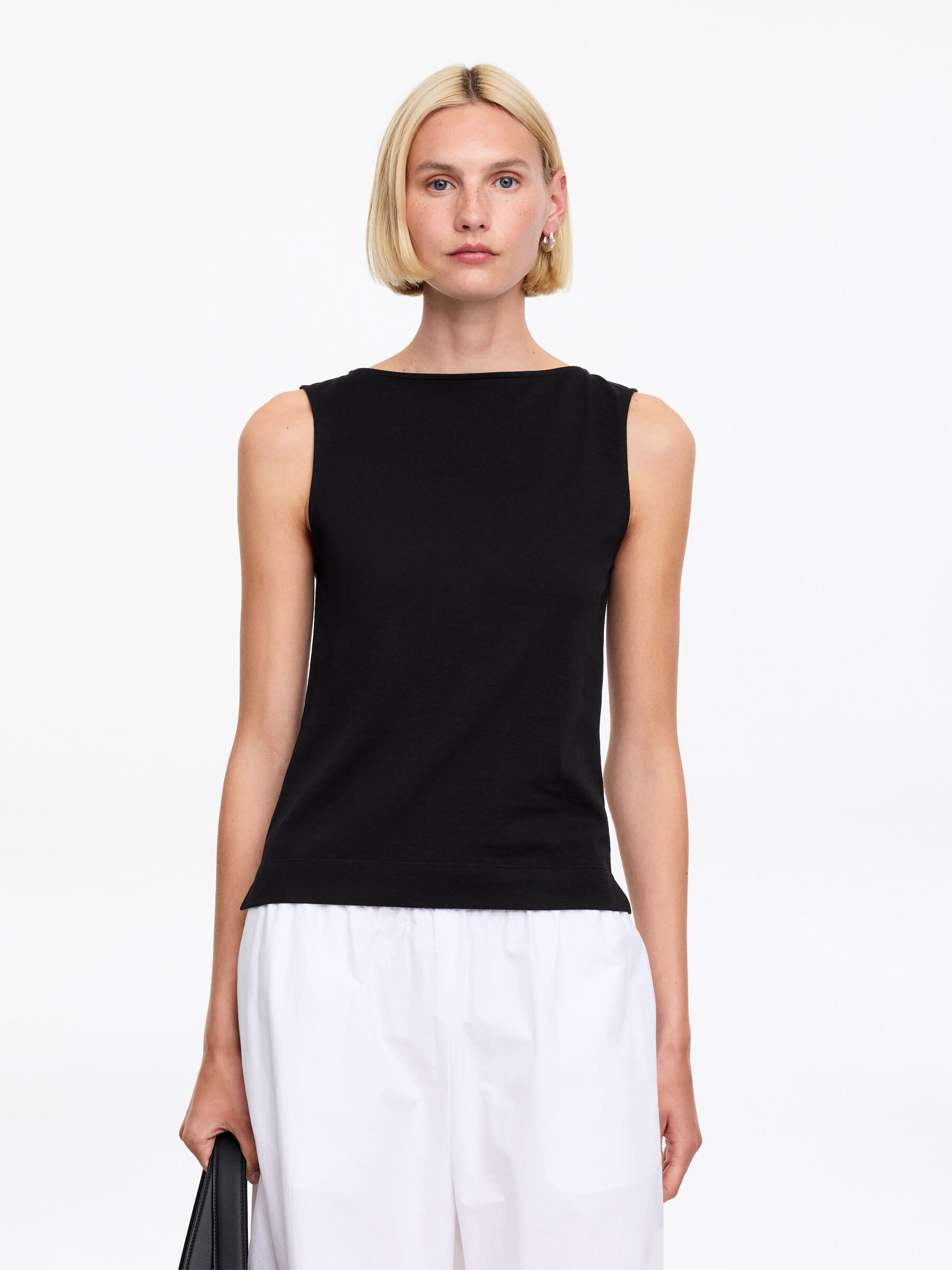 Boat Neck Tank Top-#272627-14808