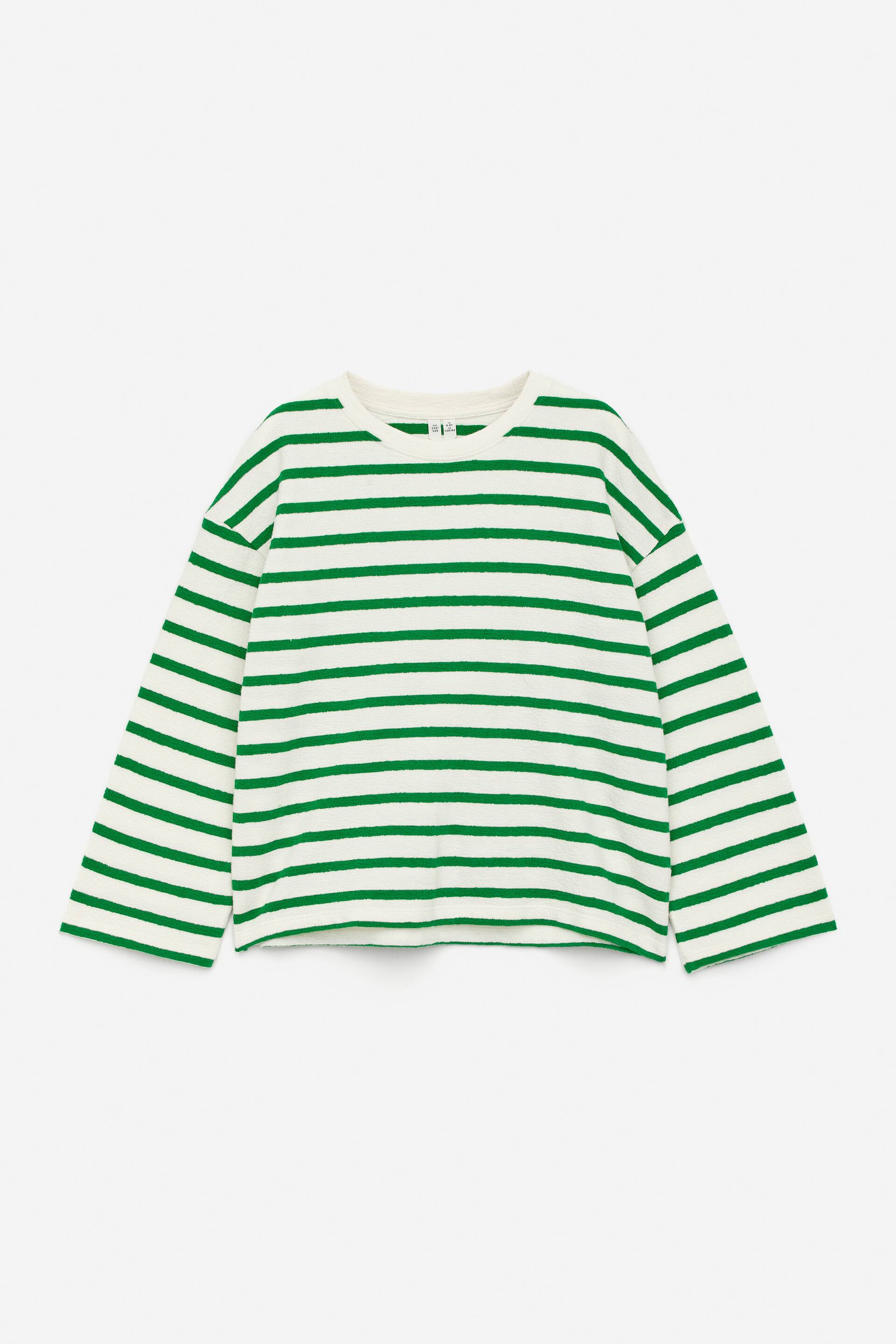 Ver imagem maior: Camisola de mangas compridas - Branco sujo/verde - CRIANÇA | H&M PT 1