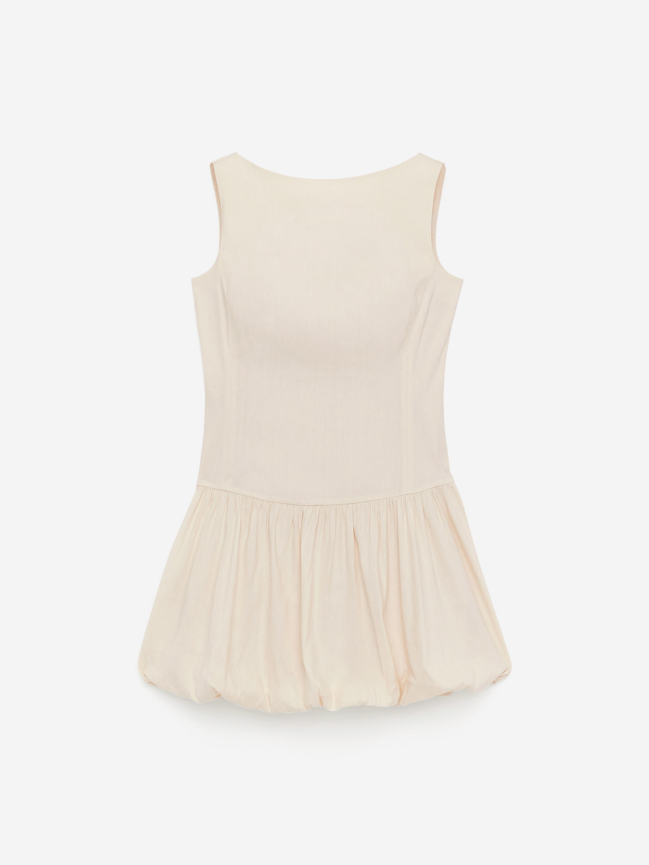 Bubble-Hem Dress-#DCD6C7-15629