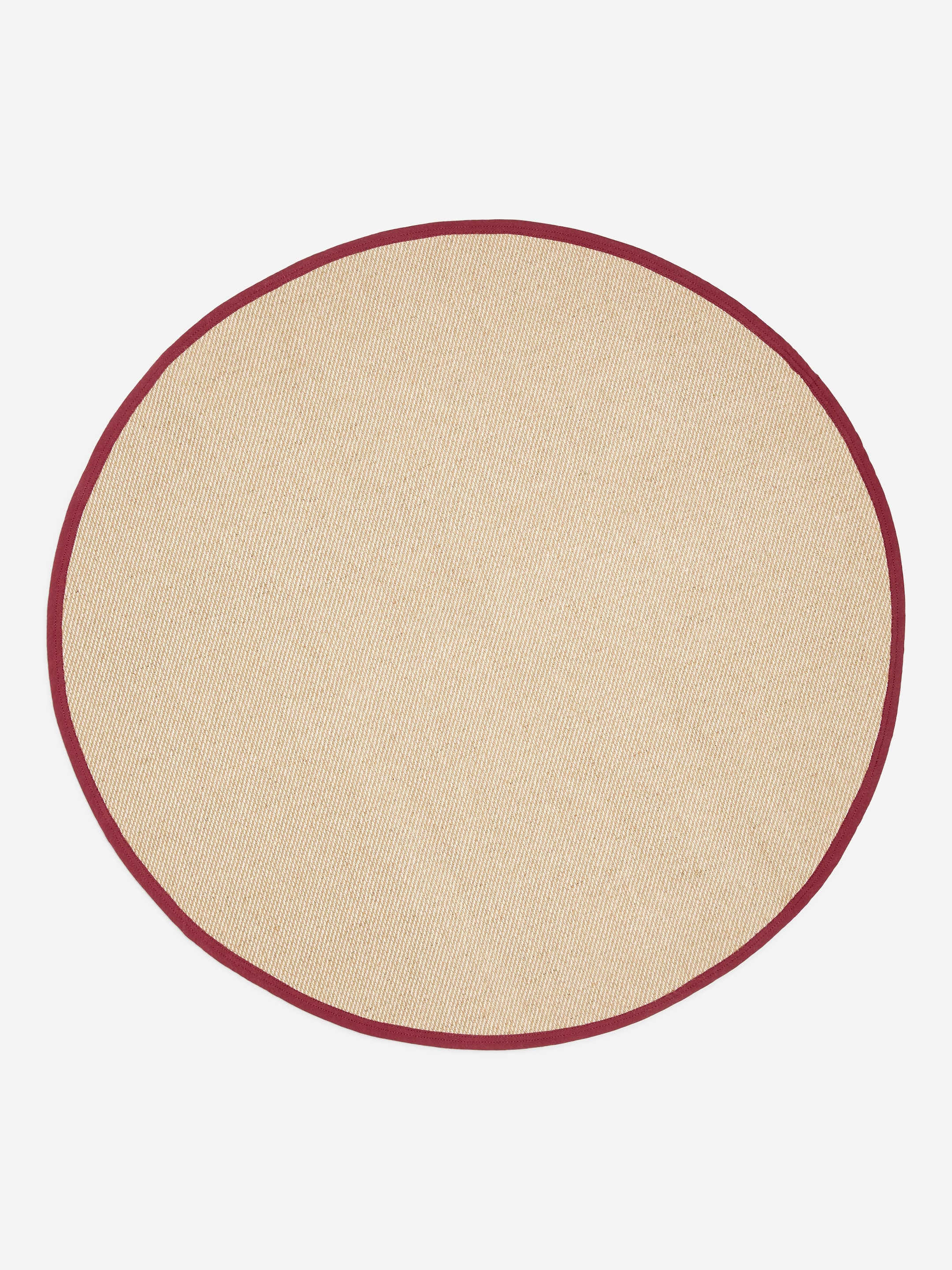Round Jute Cotton Rug-Red-20967