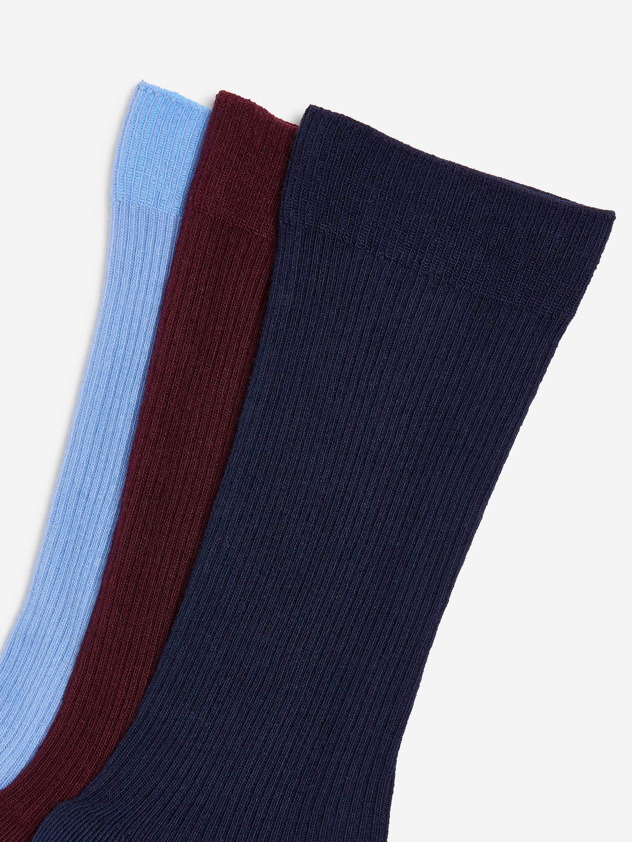Cotton Rib Socks Set of 3 - Dark Blue - women - StillMedia/DescriptiveDetail - 1