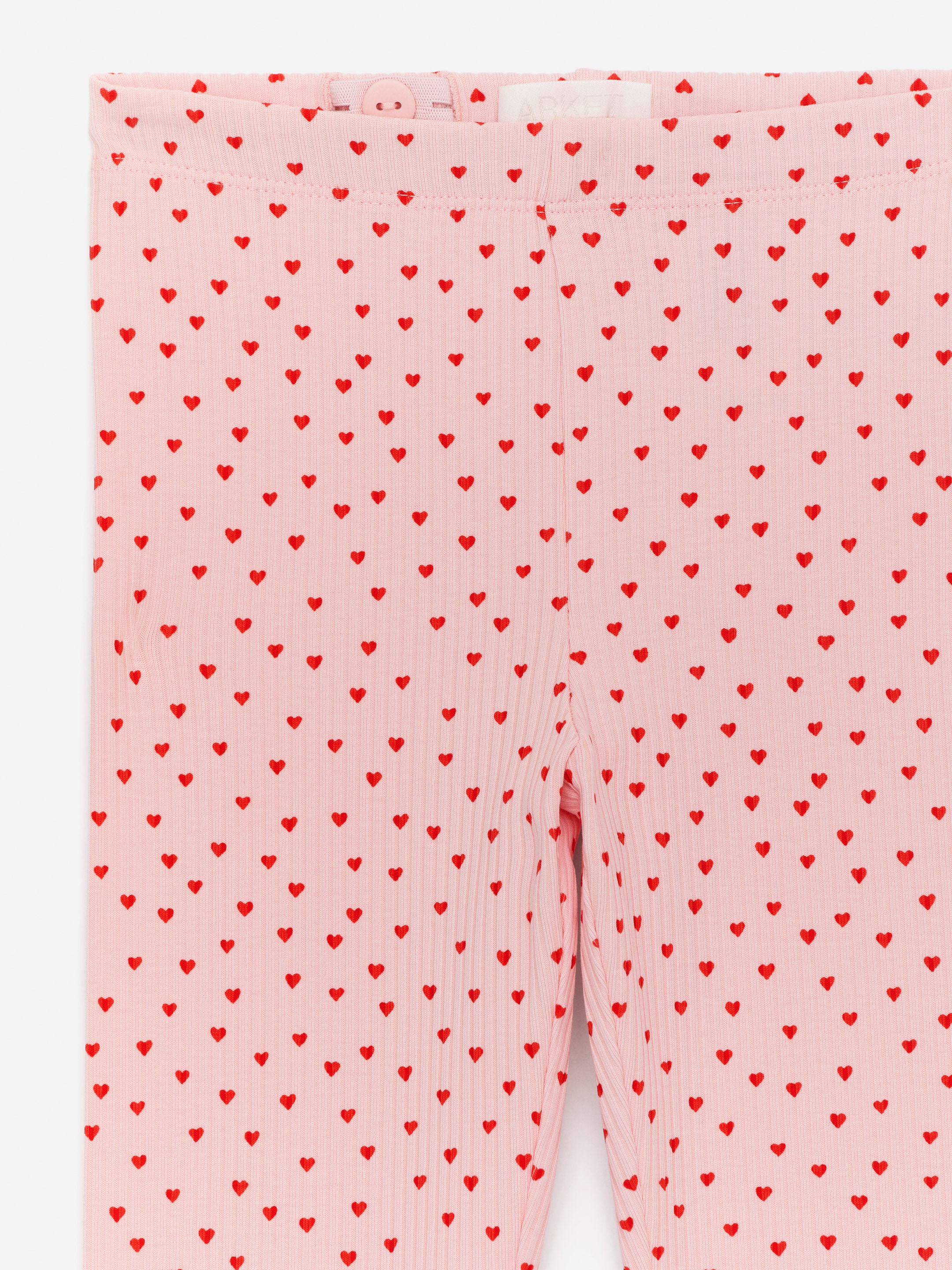 Ribbed Leggings - Pink/Red Hearts - Slim fit - Children - StillMedia/DescriptiveDetail - 1