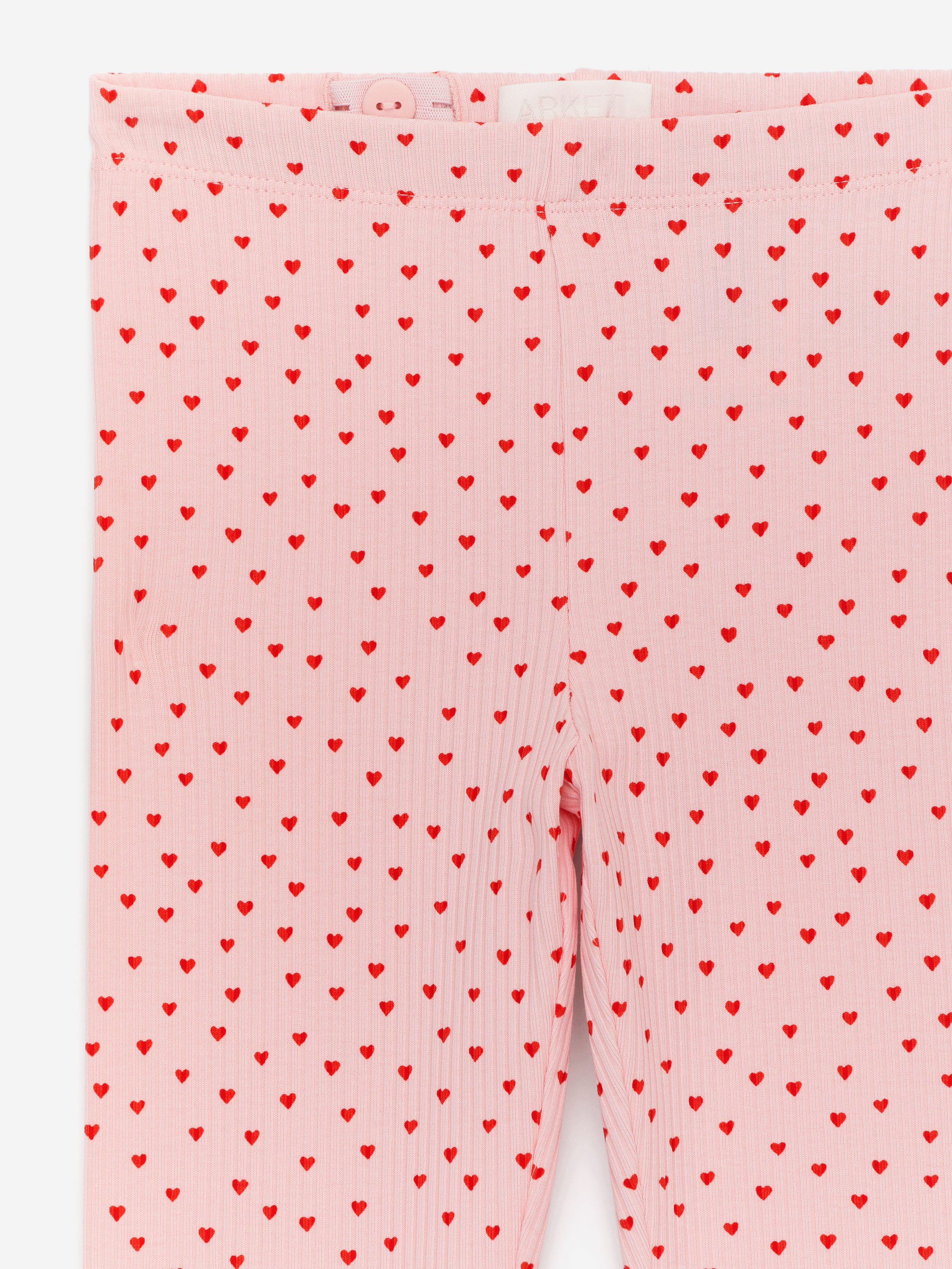 Ribbed Leggings - Pink/Red Hearts - Slim fit - Children - StillMedia/DescriptiveDetail - 1