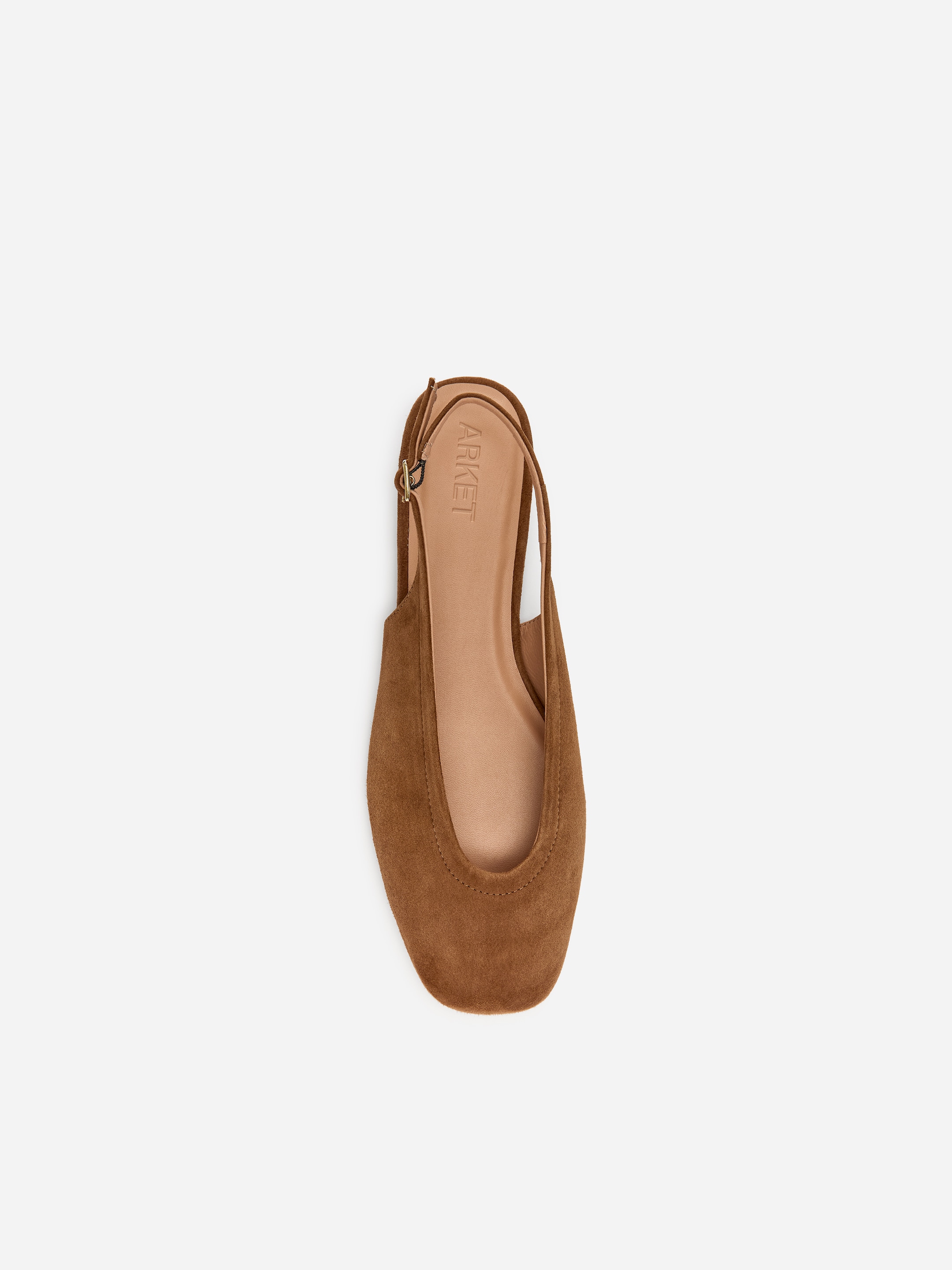 Zamszowe płaskie buty z odsłoniętą piętą - Brązowy - Women - StillMedia/DescriptiveStillLife - 6