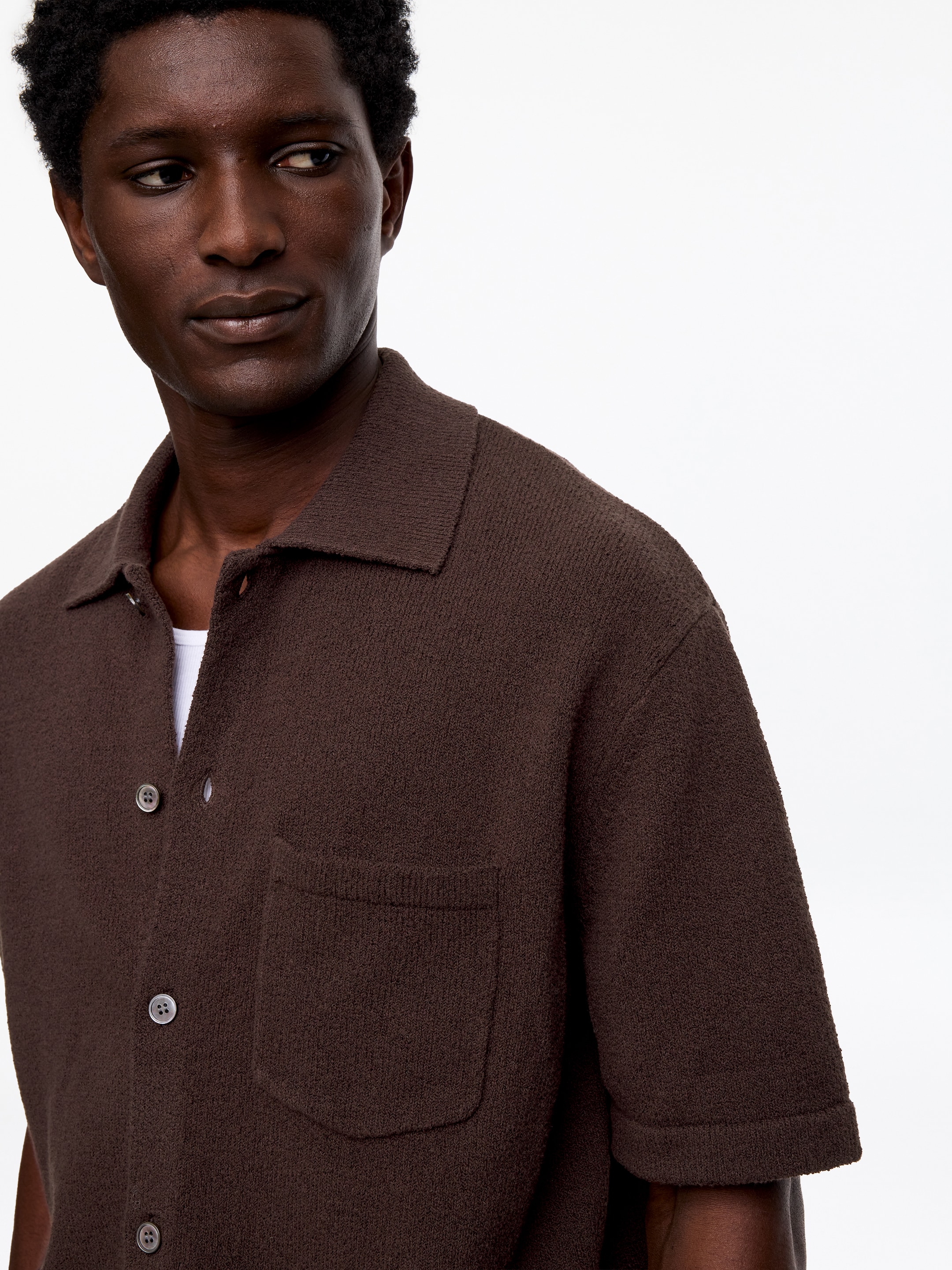 Polo en fil bouclé - Marron - Relaxed fit - Homme - StillMedia/Lookbook - 5