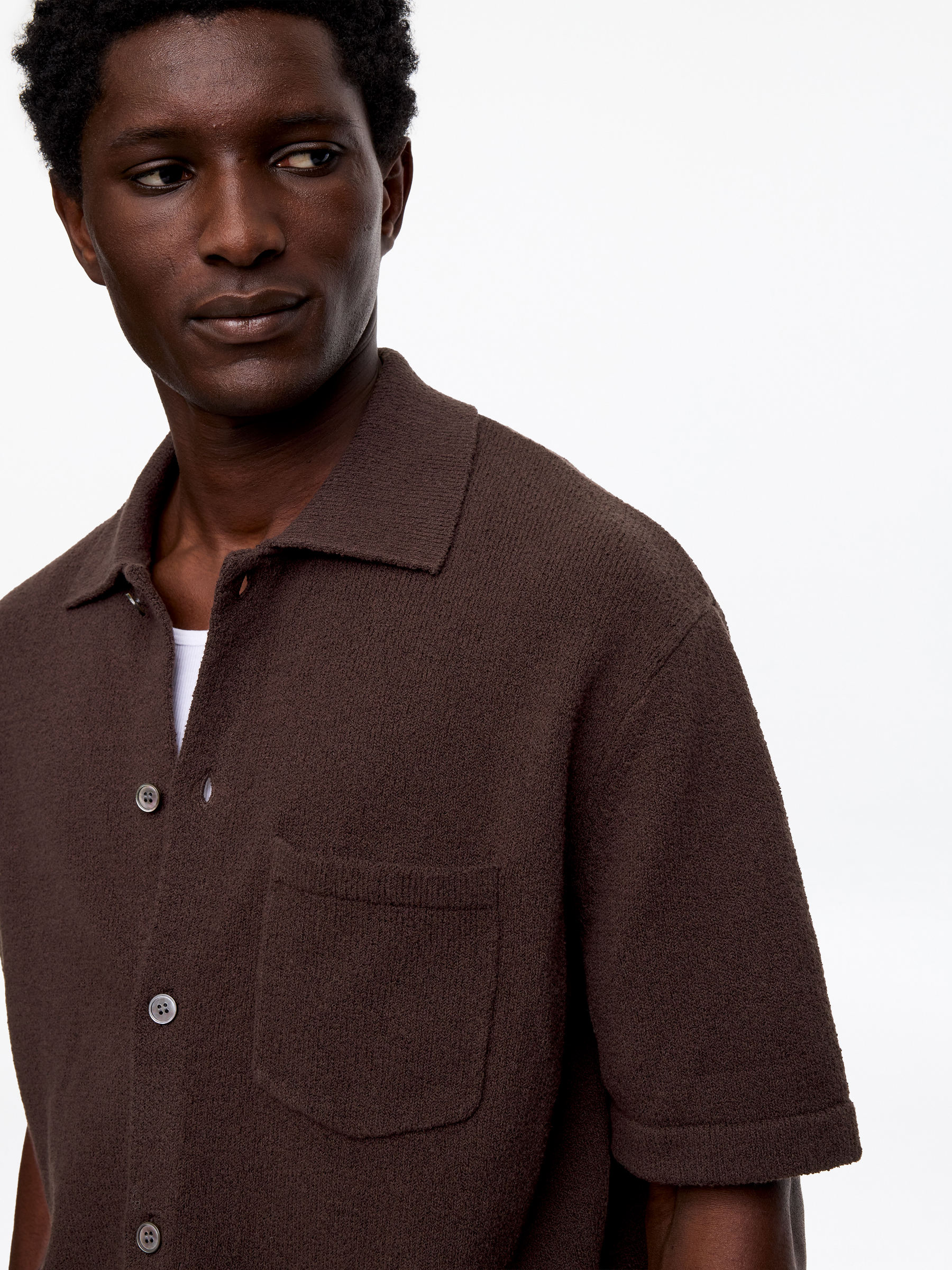 Bouclé Polo Shirt - Brown - Relaxed fit - Men - StillMedia/Lookbook - 5