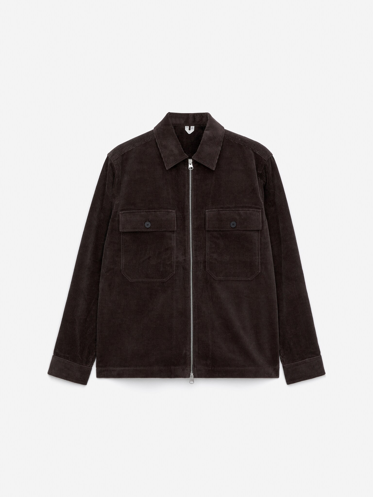 Surchemise en velours côtelé - Marron foncé/Noir - 1