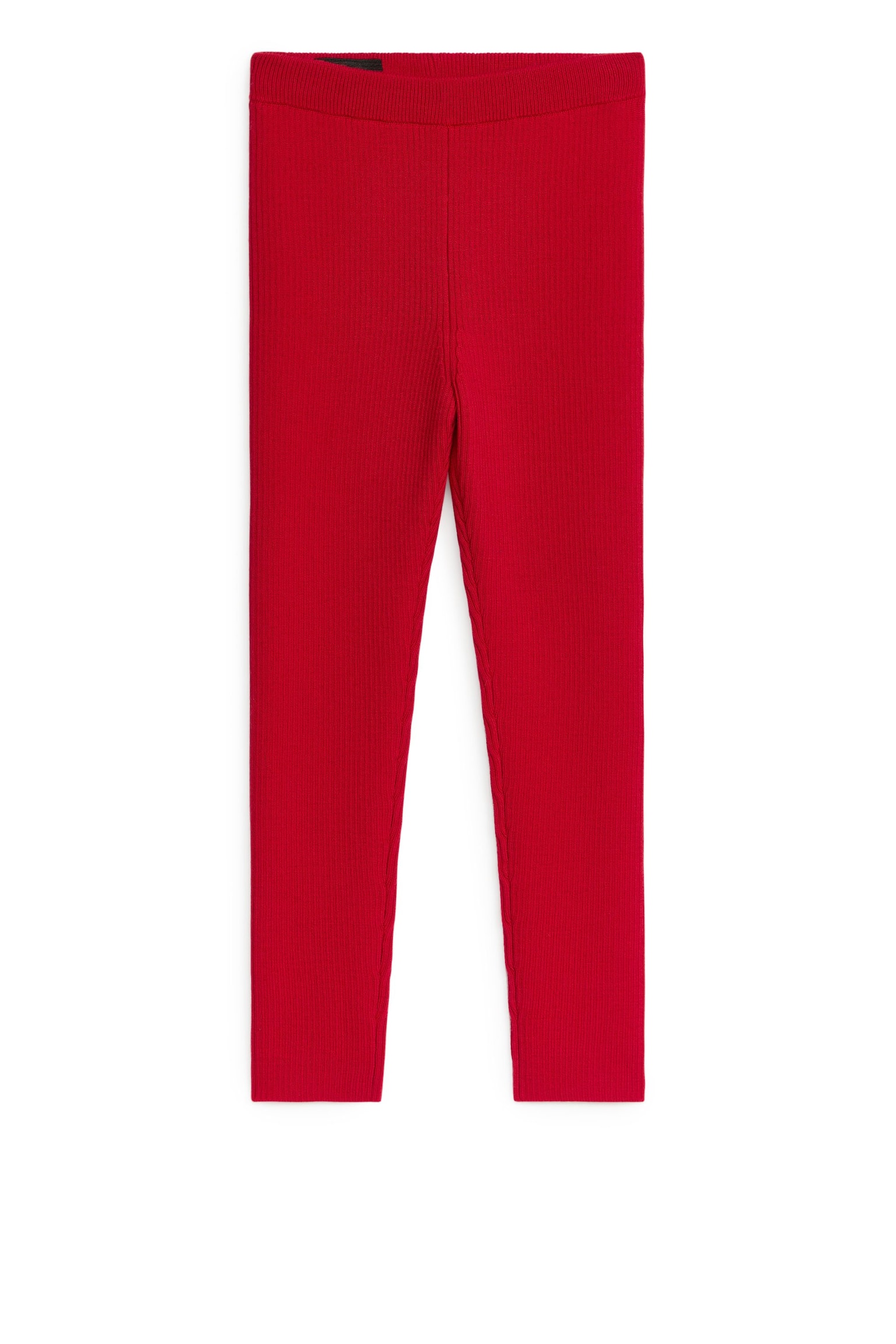 Wool-Blend Rib Leggings - Red/Grey Melange/Black - 1