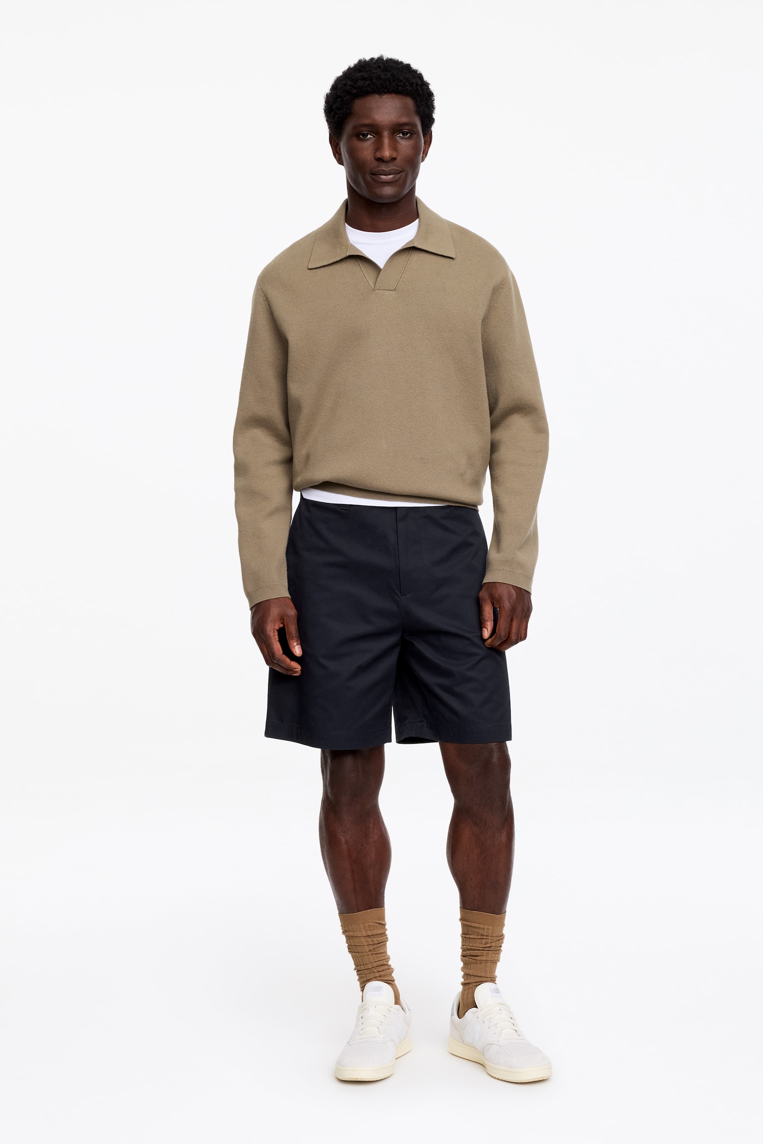 Shorts in twill dalla vestibilità rilassata - Blu scuro - 1