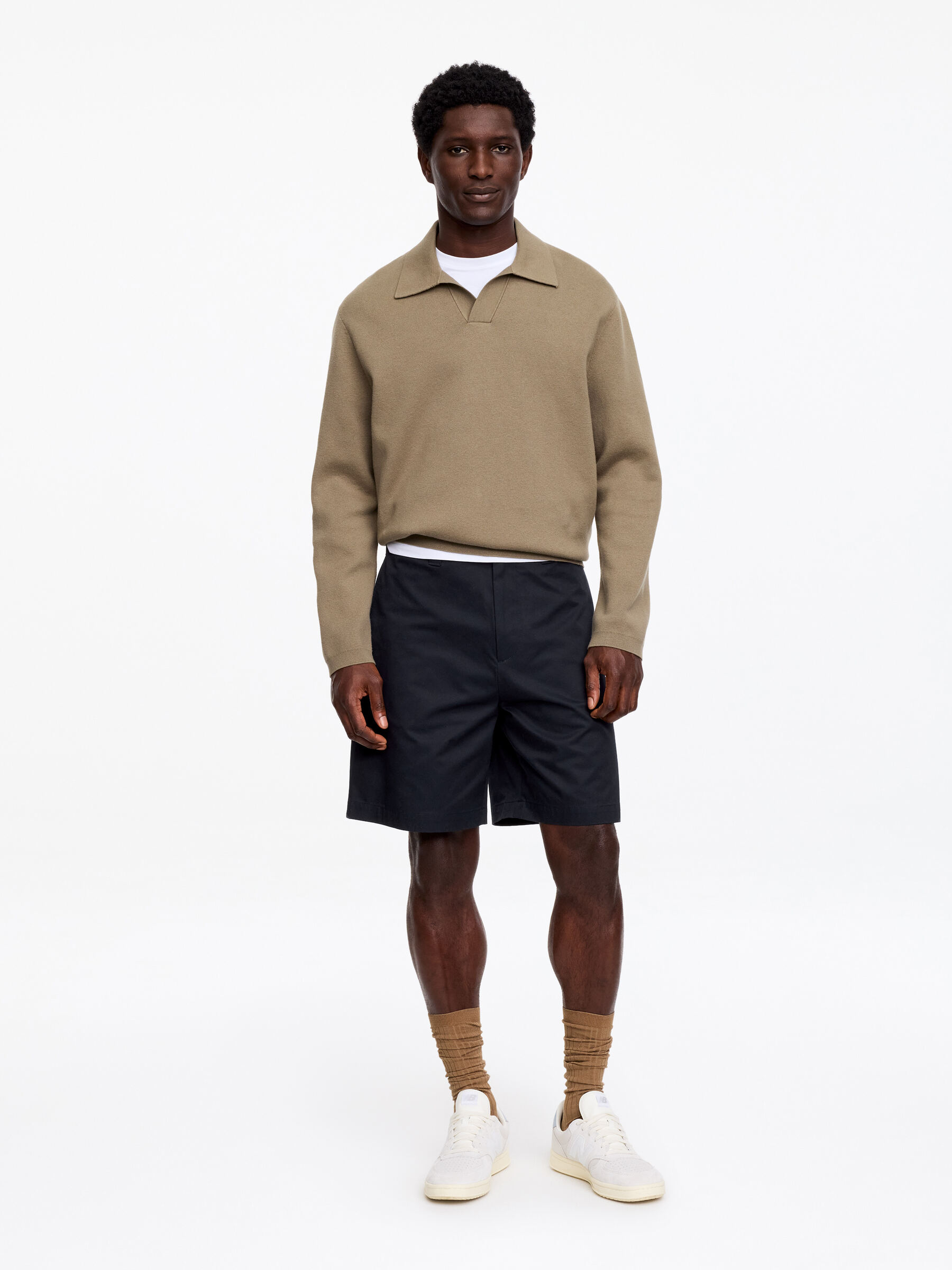 Pantalones cortos de sarga - Azul oscuro - Corte relajado - Men - StillMedia/Lookbook - 2