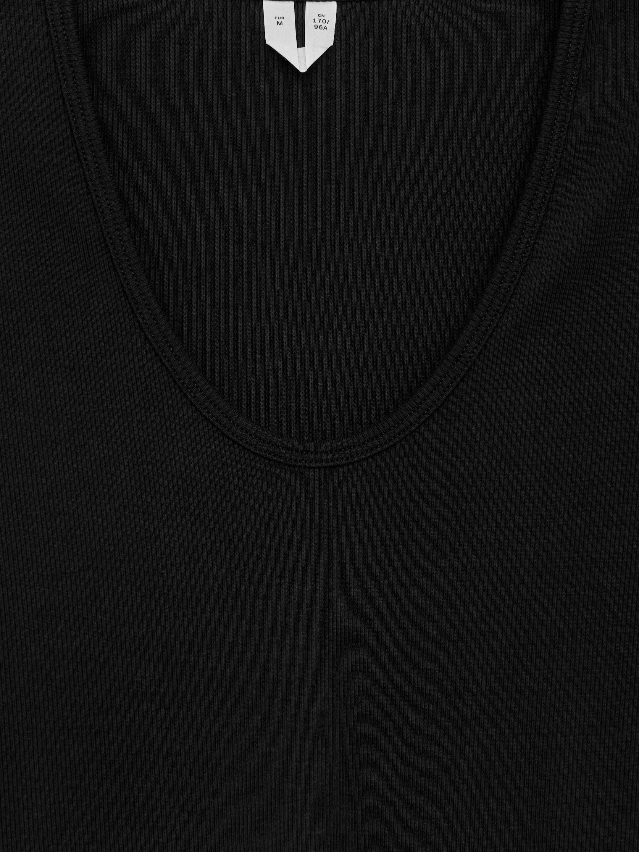 Ribbed T-Shirt - Black - Slim fit - Women - StillMedia/DescriptiveDetail - 1