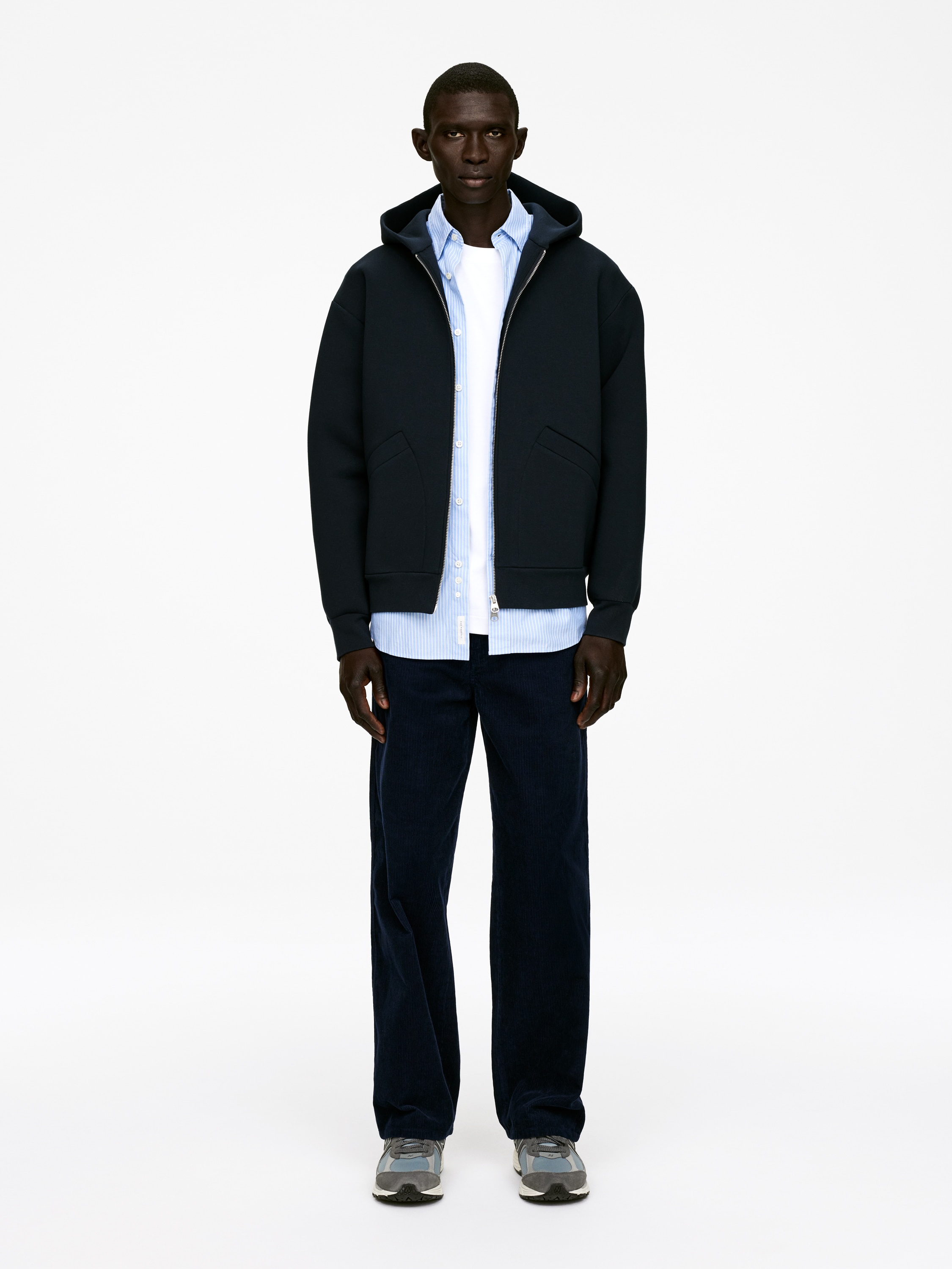 Pantaloni rilassati in velluto a coste - Blu scuro