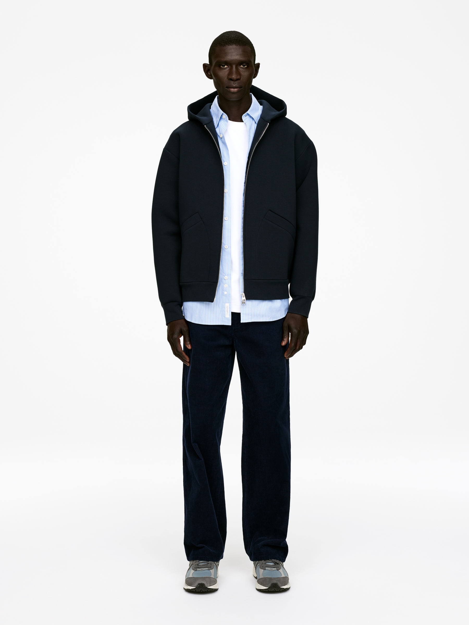 Relaxed Corduroy Trousers-#2F323B-16106