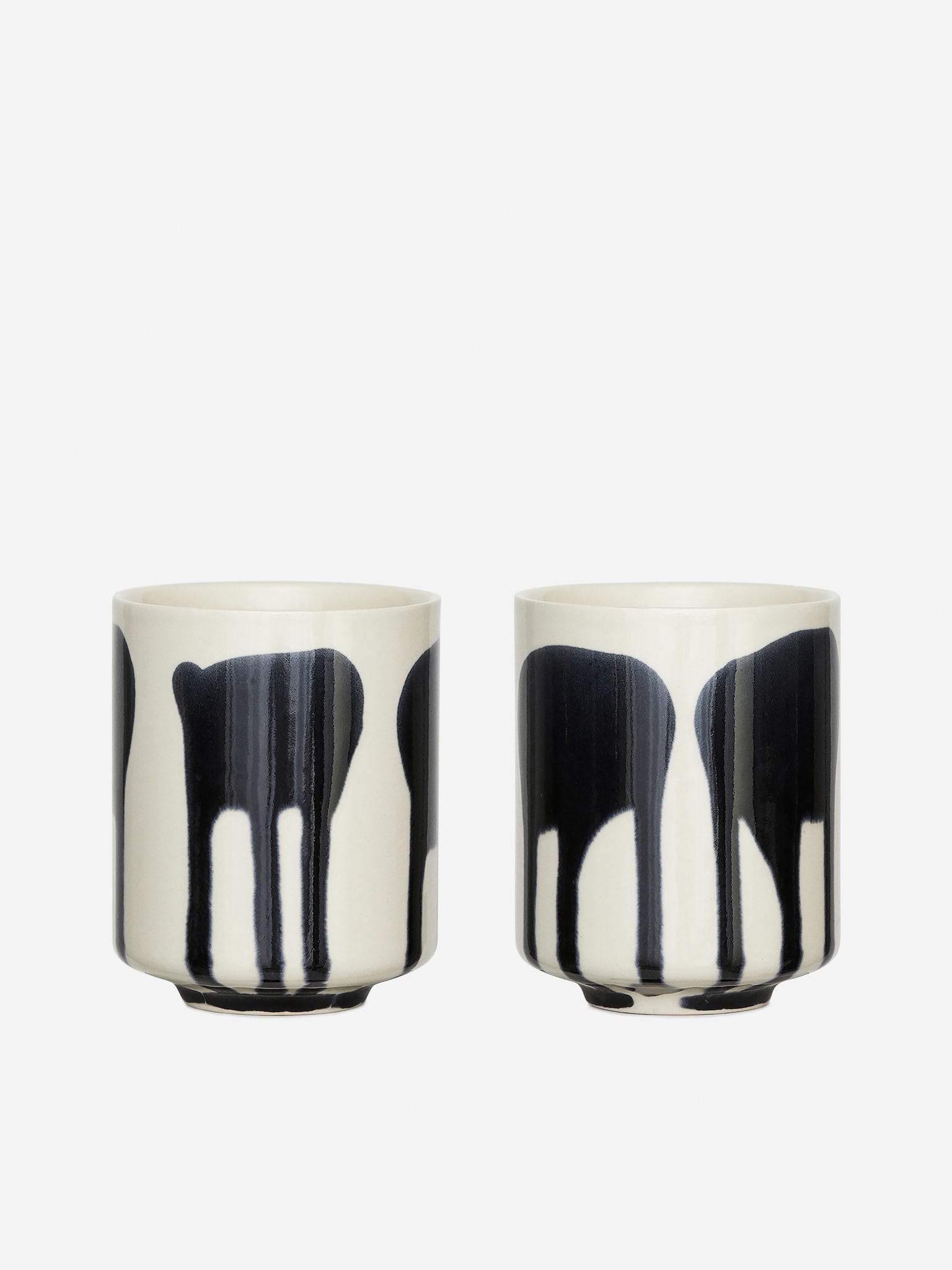 Sada 2 kameninových šálků - Bílá/Tmavě modrá/Off White/Modrá Dip/Off White/Červená/Bílá/Modrá/Bílá/Modrá/Růžová/krémová/Bílá/Modrá/Modré puntíky - 1