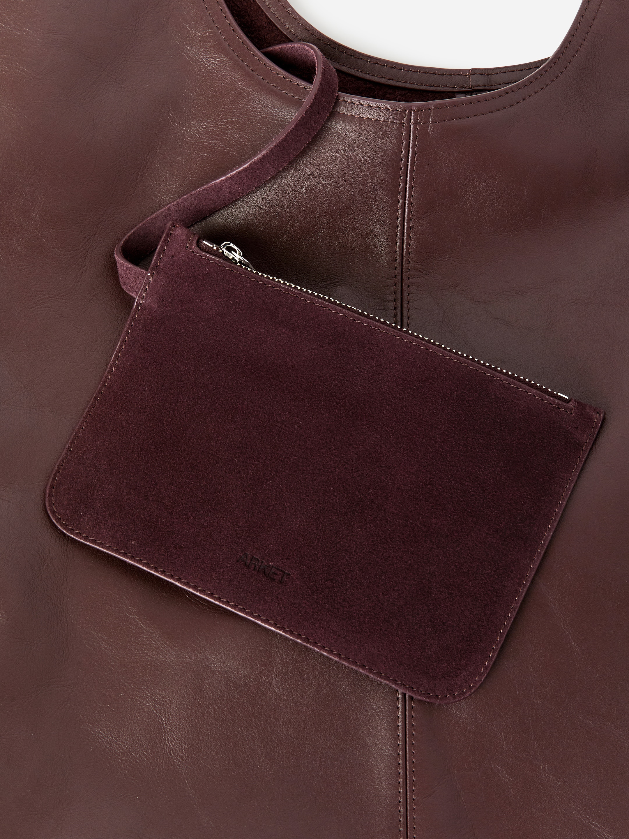Bolso de piel de aspecto relajado - Marrón - Women - StillMedia/DescriptiveDetail - 1