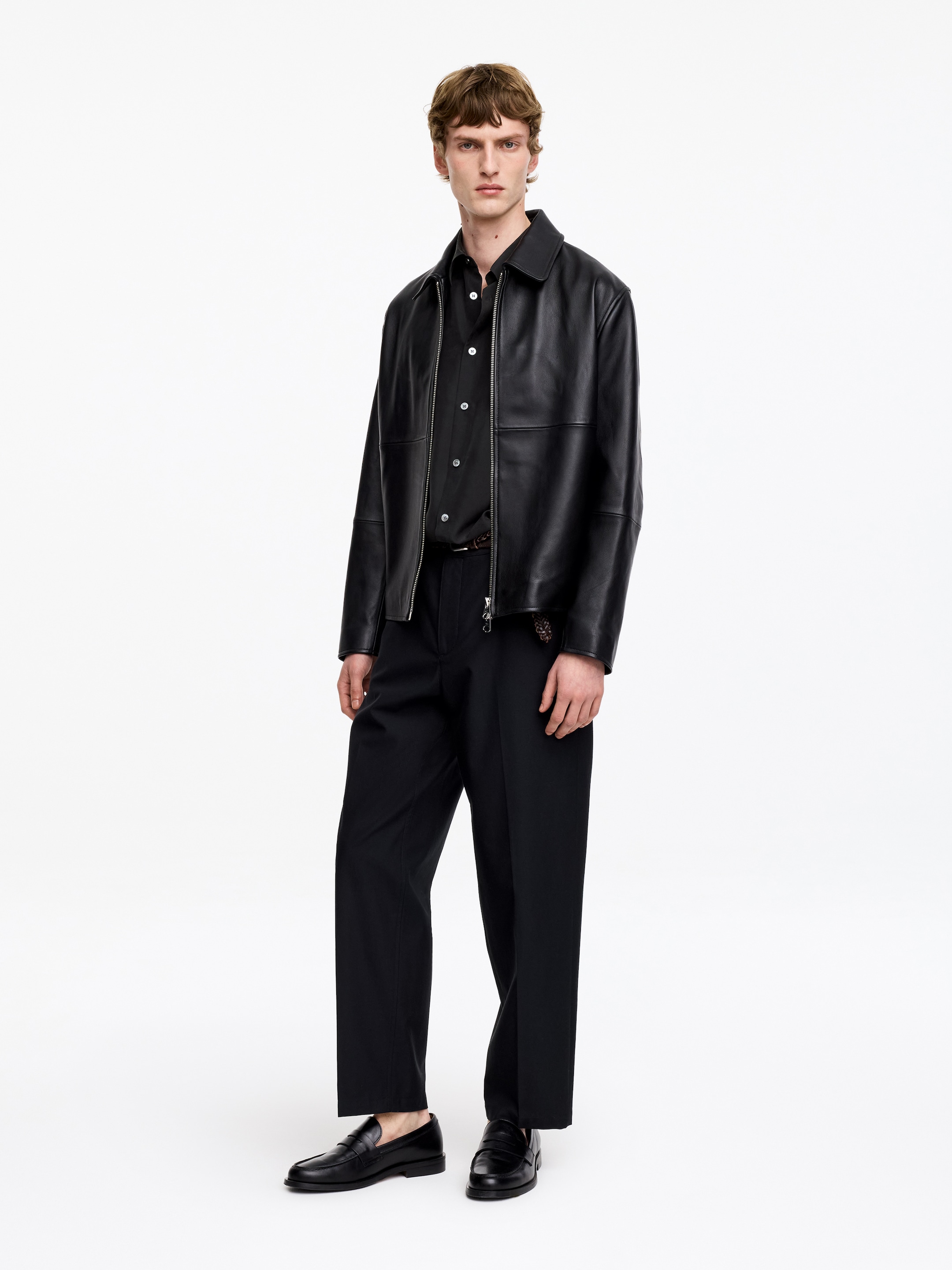 Relaxed Silk Shirt - Off Black - Relaxed fit - Men - StillMedia/Lookbook - 5