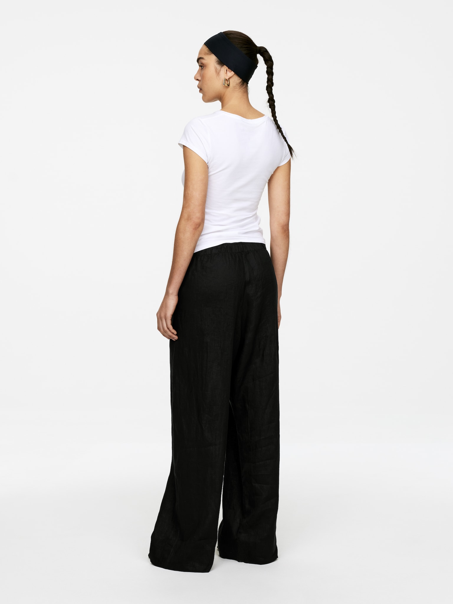 Linen Trousers - Black - 5