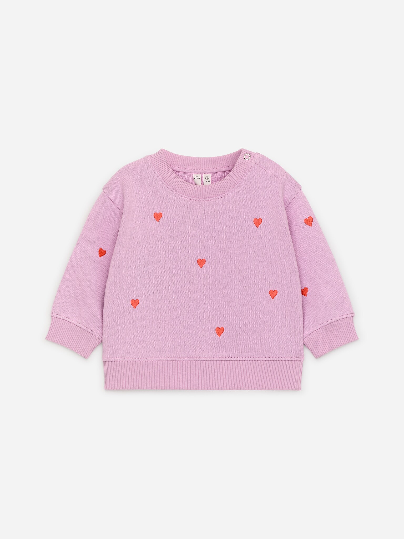 Baumwoll-Sweatshirt mit Stickerei - Rosa - 1