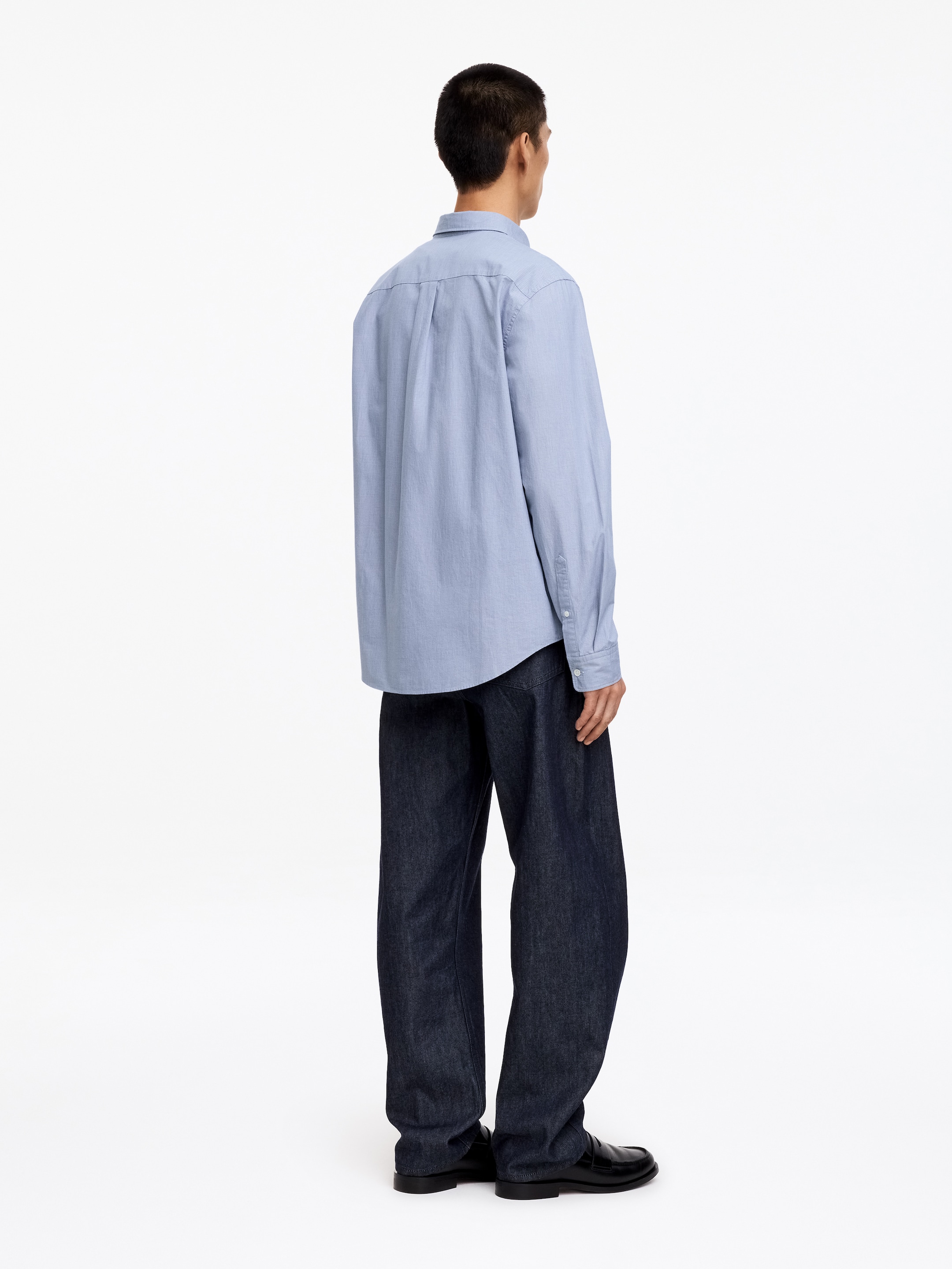 Camisa de cuadros holgada - Azul - Corte relajado - Men - StillMedia/Lookbook - 4