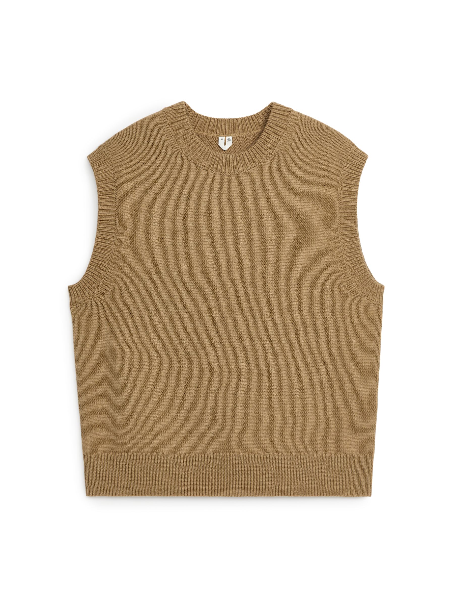 Crew-Neck Wool Vest - Camel - Regular fit - Men - StillMedia/DescriptiveStillLife - 1
