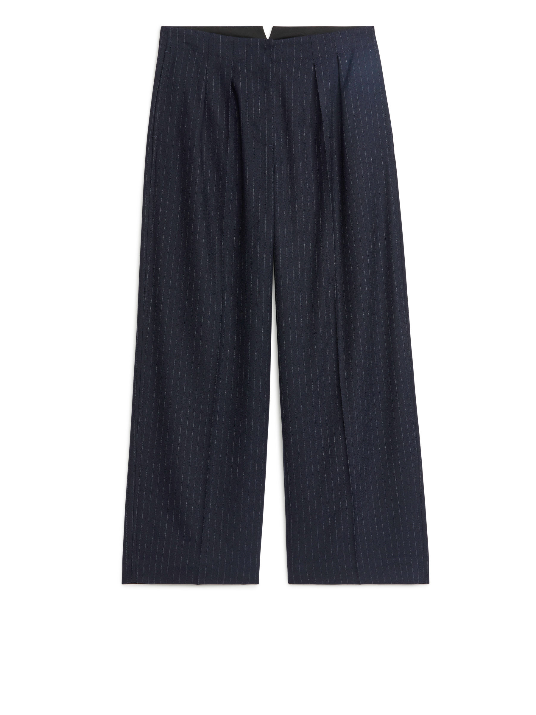 Weite Hose aus Wollmischung - Dunkelblau - Regular Fit - Damen - StillMedia/DescriptiveStillLife - 2