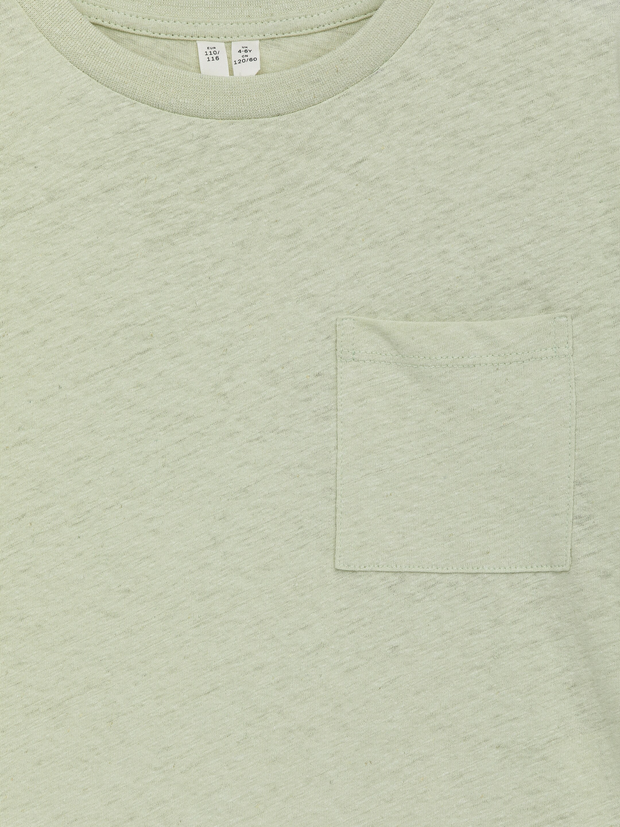 T-shirt i bomull och linne - Dimgrön - Regular fit - Children - StillMedia/DescriptiveDetail - 2