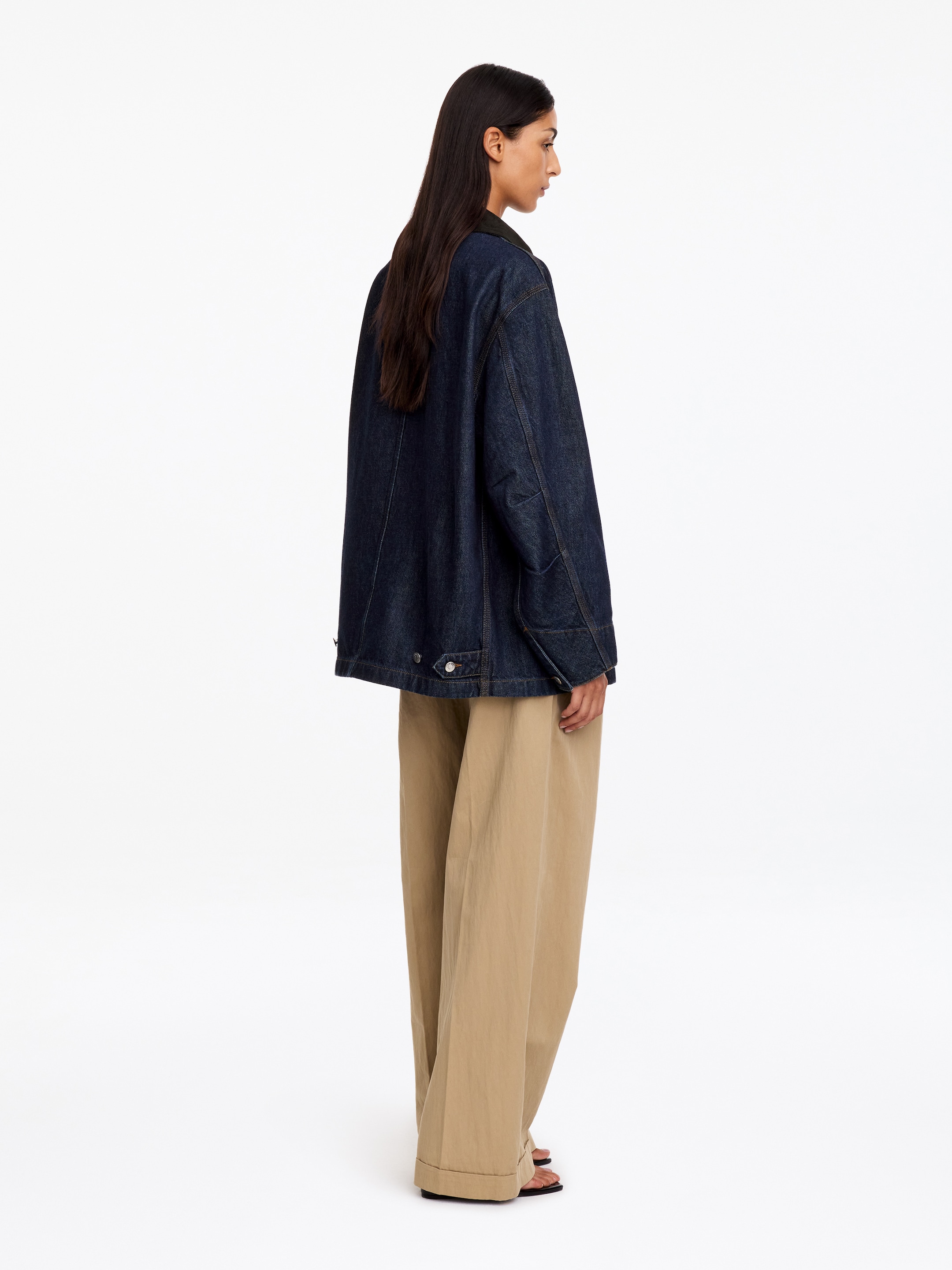 Oversized Denim Jacket - Dark Blue - Oversized - women - StillMedia/Lookbook - 15