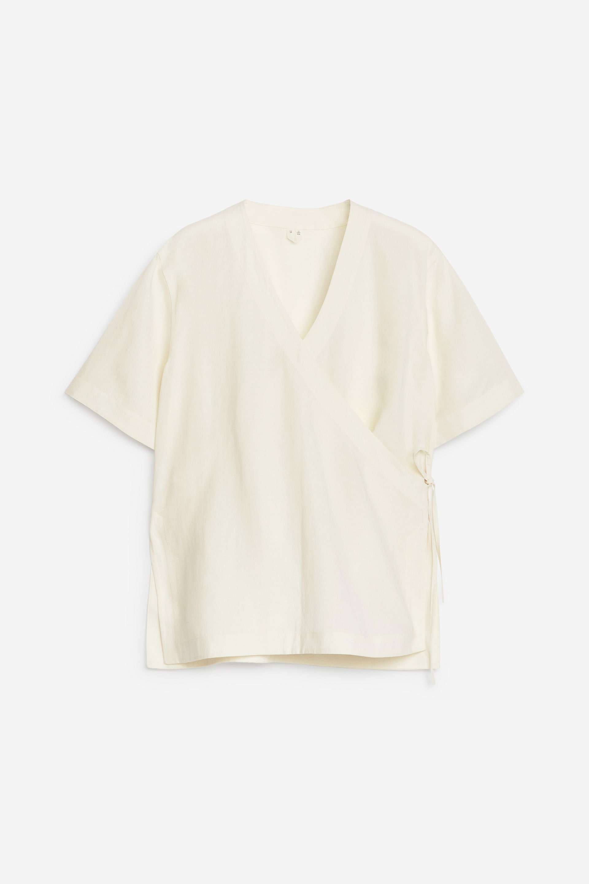 Se større billede: Slå om-skjorte i lyocell og hør - Hvid - DAME | H&M DK 1