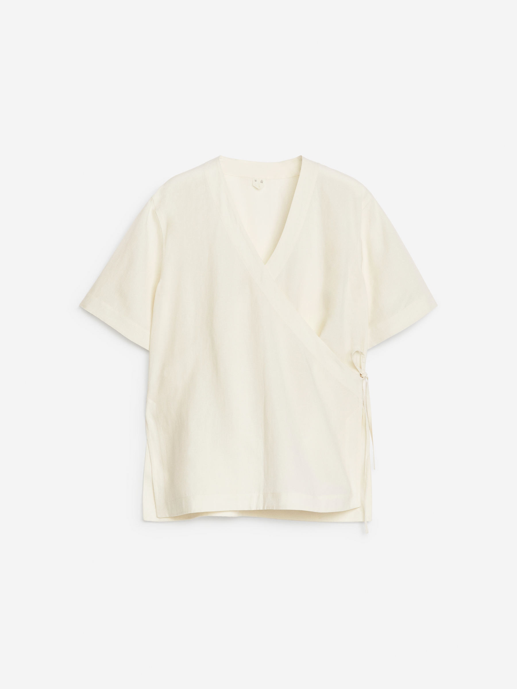 Chemise croisée en lin et lyocell - Blanc - Regular fit - Femme - StillMedia/DescriptiveStillLife - 1