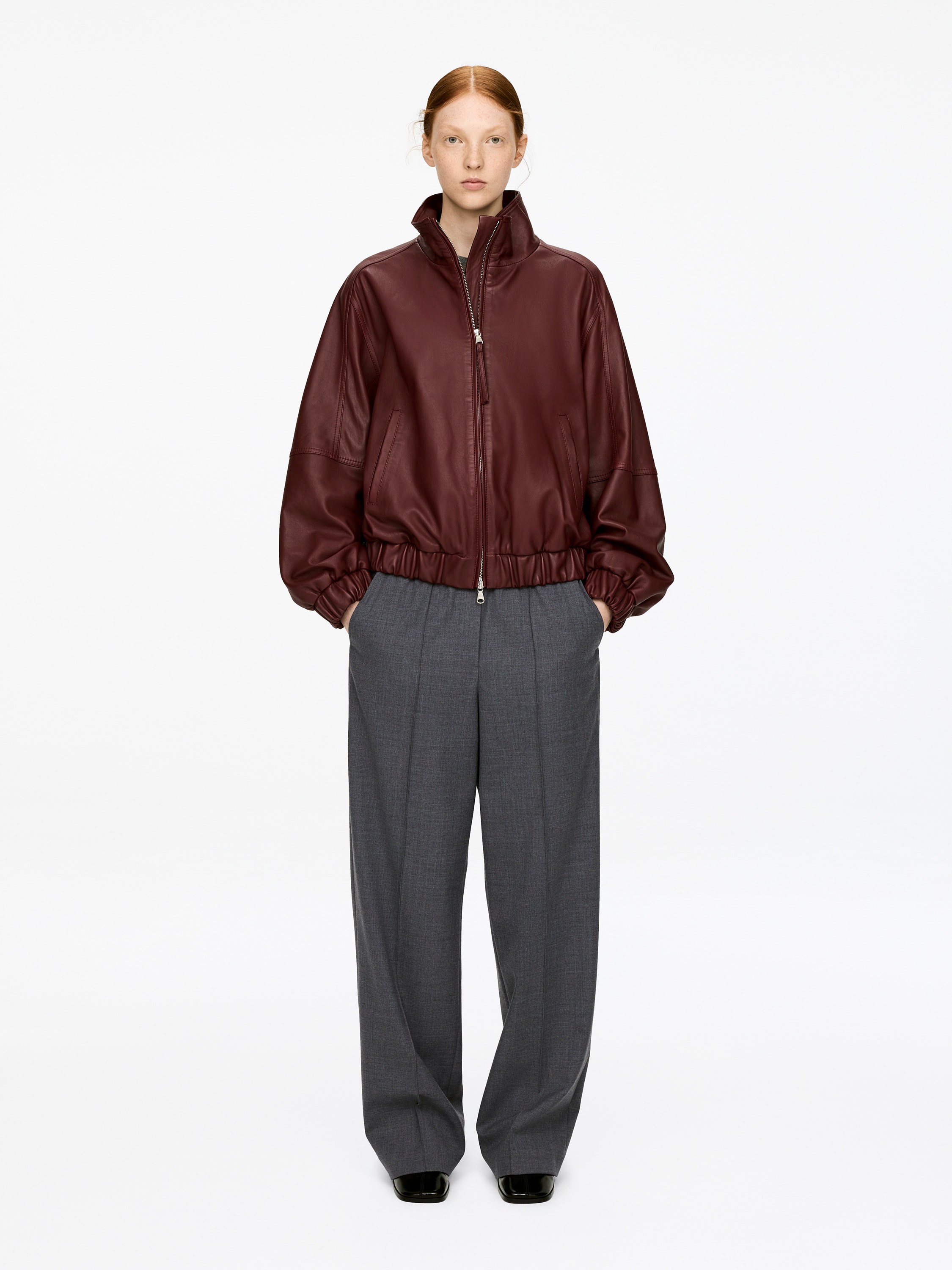 Elegante broek met elastische taille - Donkergrijs/Zwart/Donkergroen