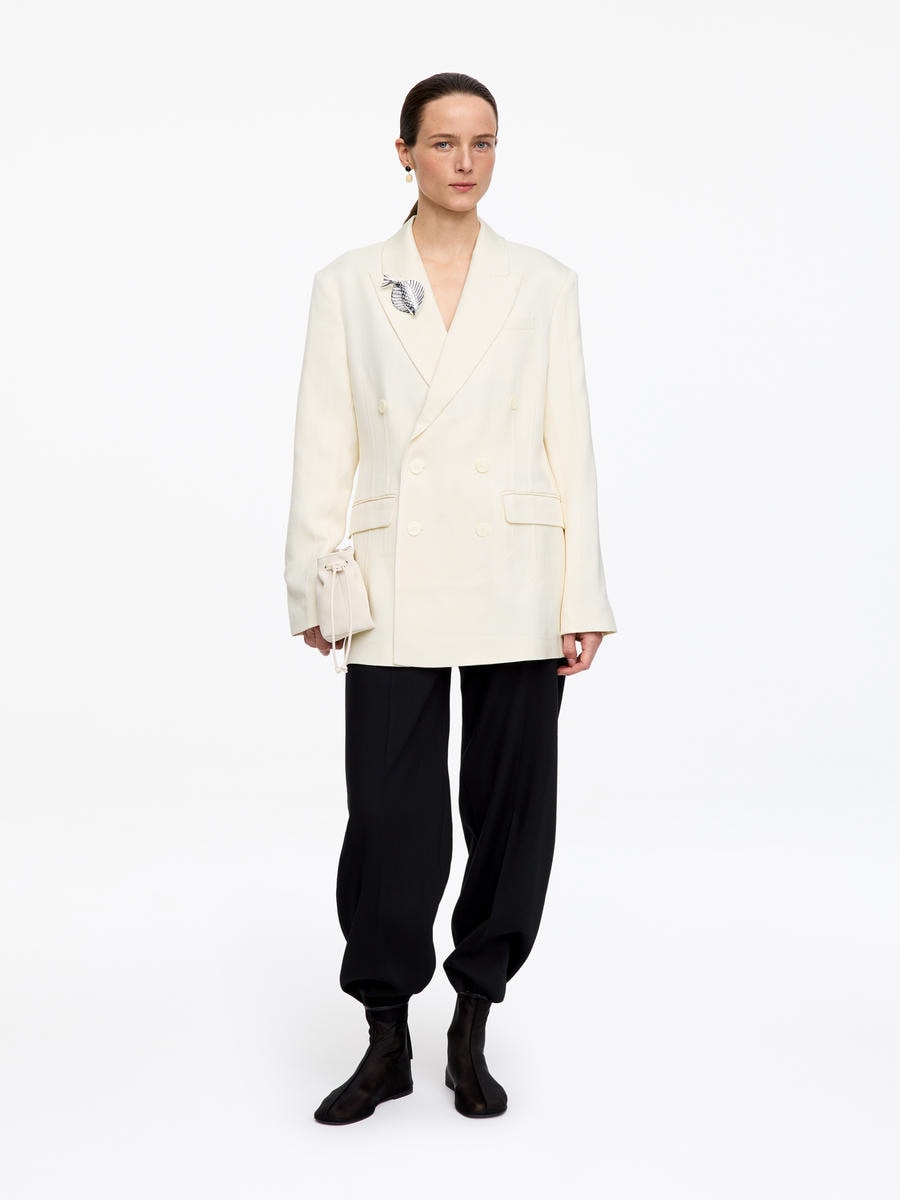 ARKET Women's  Double-Breasted Blazer White,  size 36