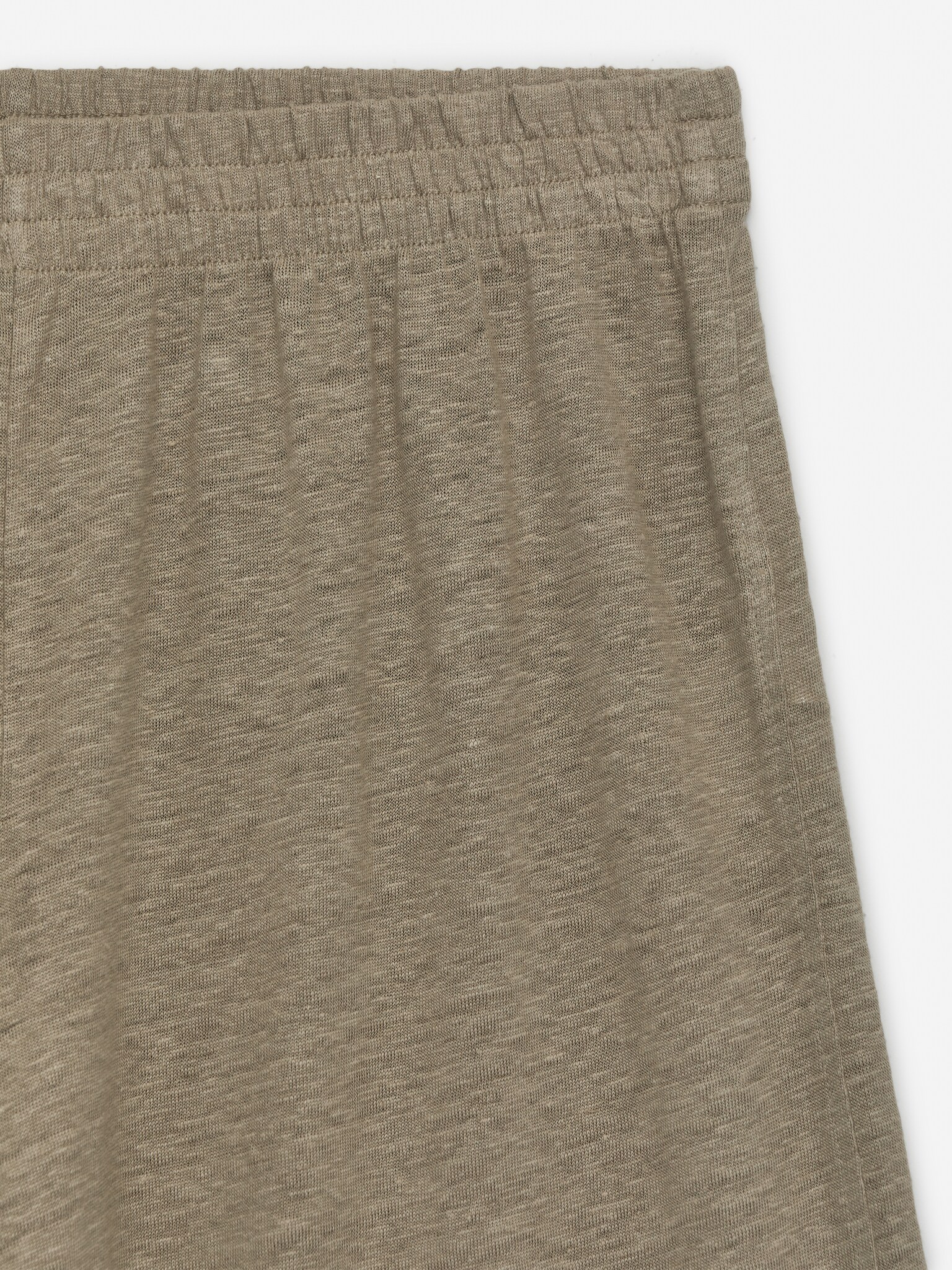 Pantalon en lin fluide - Vert kaki/Mauve - 2