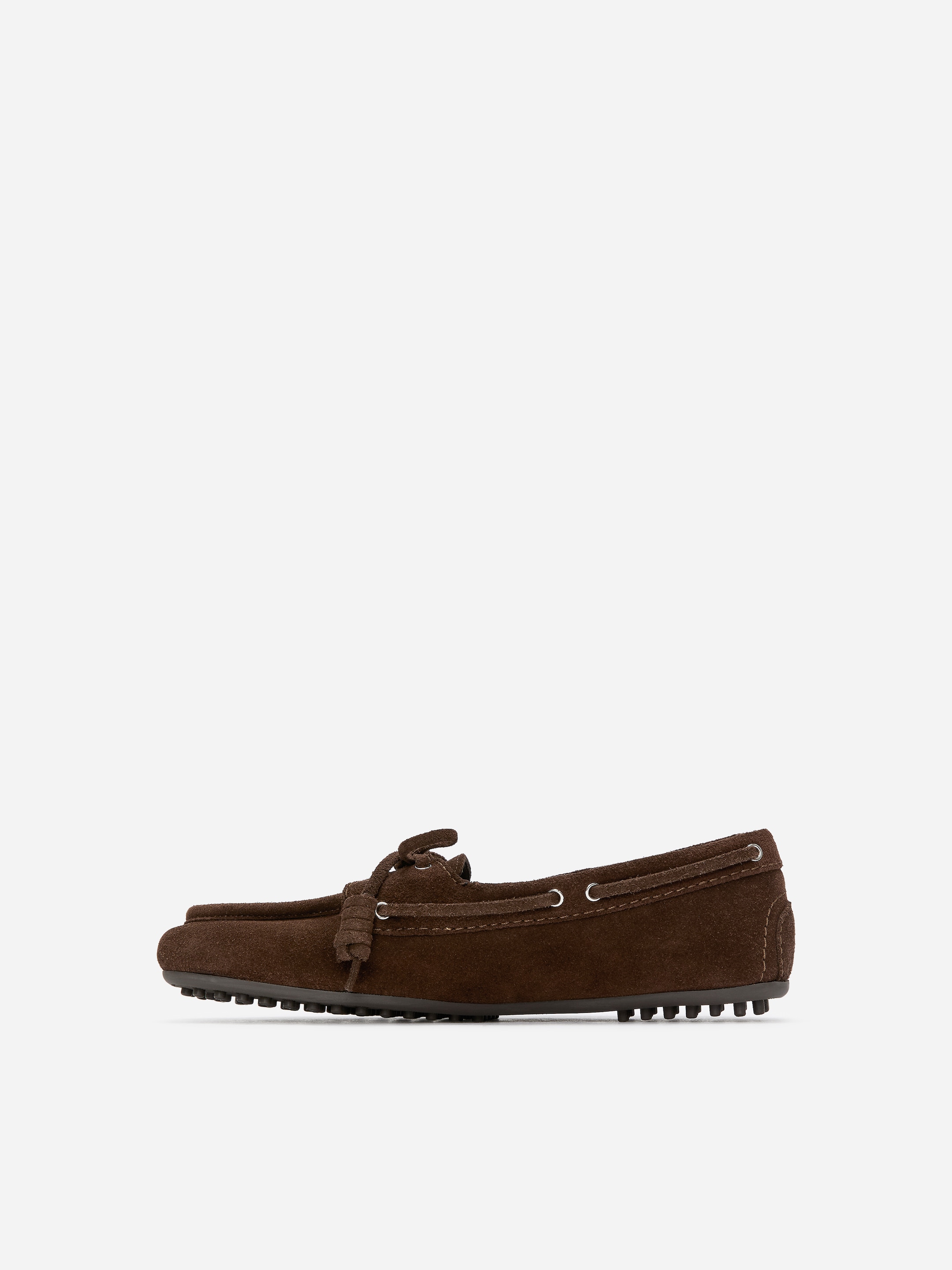 Split Suede Boat Shoes - Brown - Women - StillMedia/DescriptiveStillLife - 5