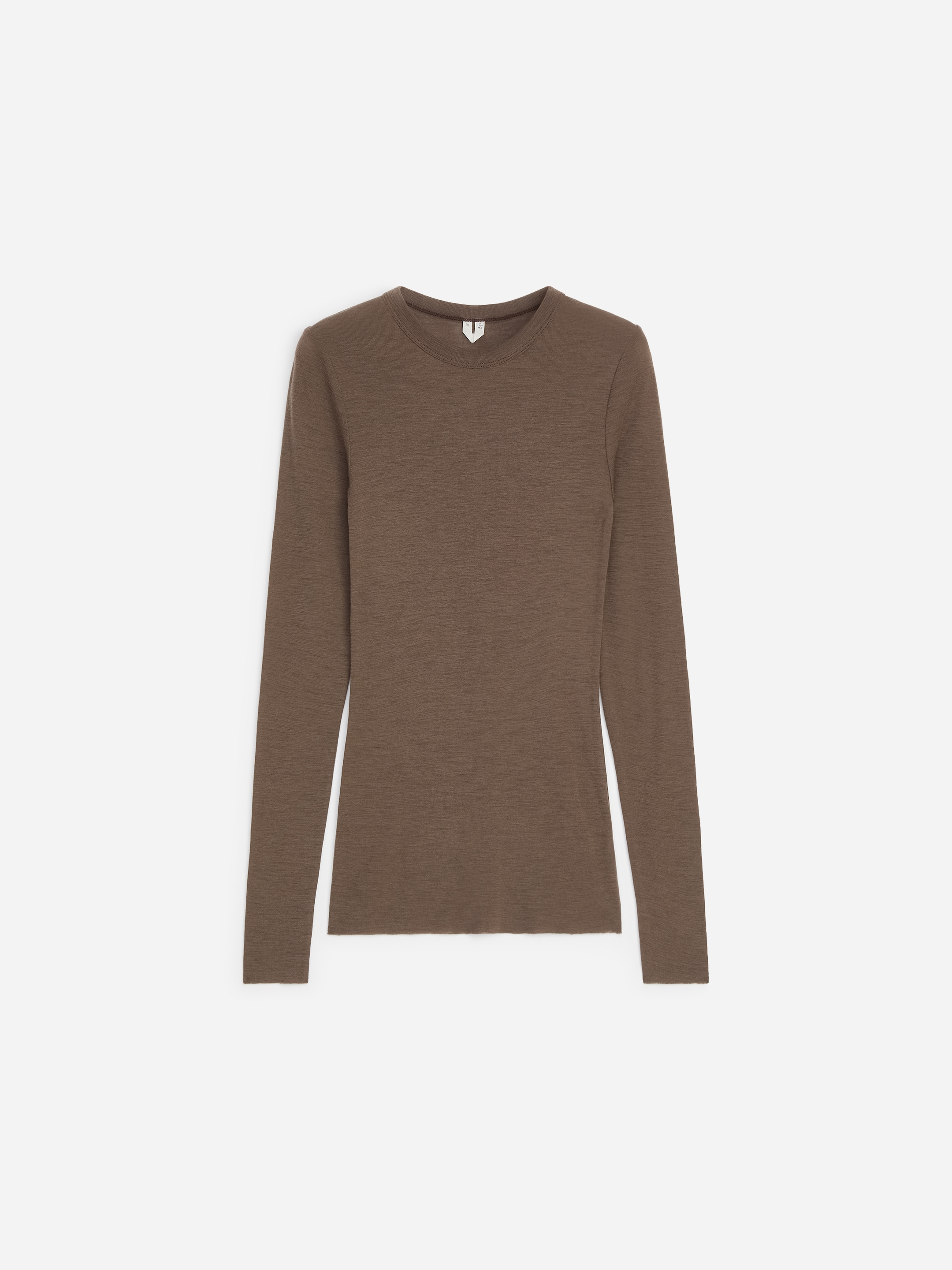 Langärmliges Oberteil aus Merinowolle - Graubraun - Slim Fit - women - StillMedia/DescriptiveStillLife - 1