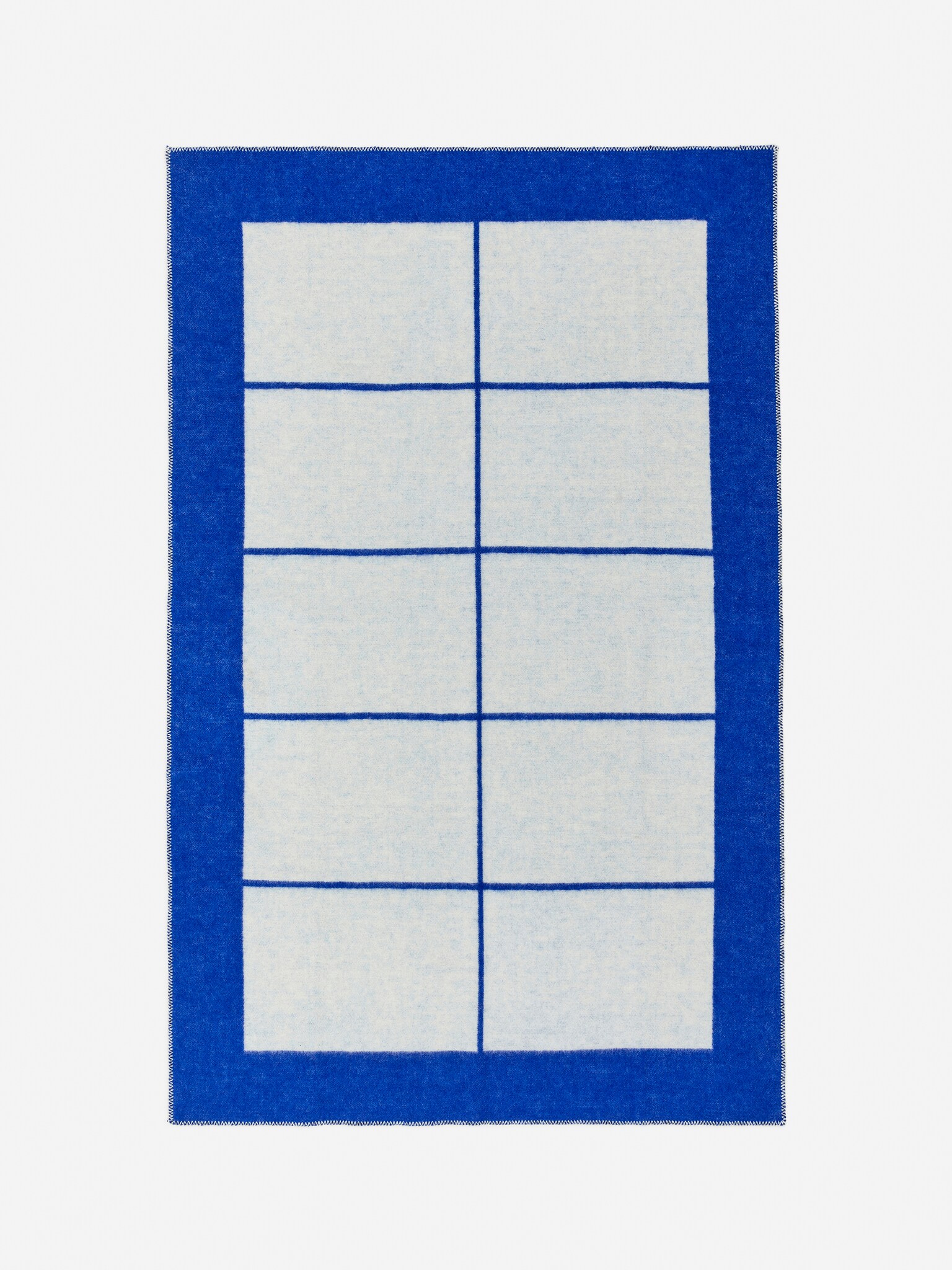 Klippan wollen deken - Blauw/gebroken wit/Zwart/gebroken wit