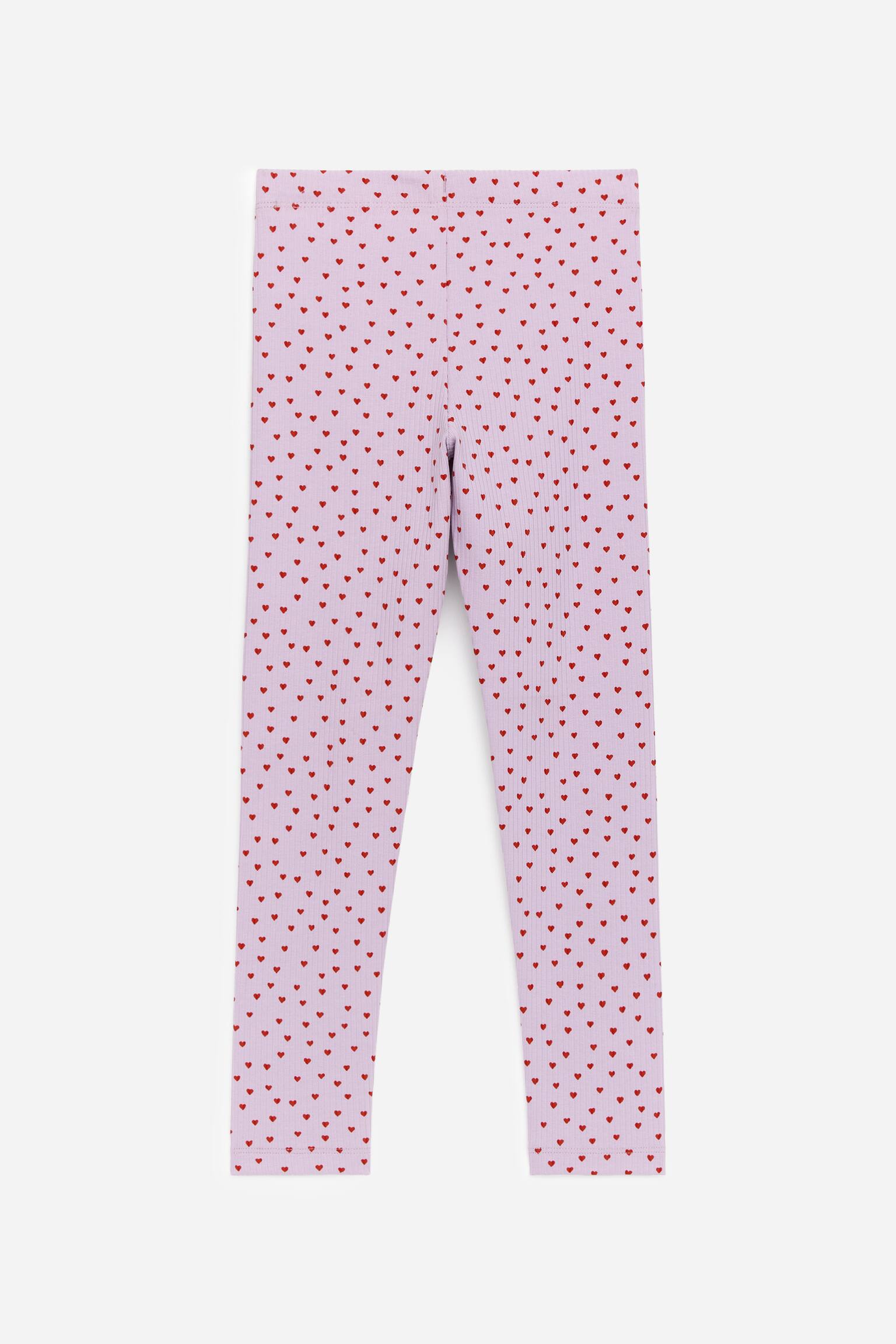 Ribbade leggings - Lila/röd/Rosa/orange/Rosa/fåglar/Blå/vinröda hjärtan/Mörkblå/rosa blommor/Rosa/röda hjärtan - 2