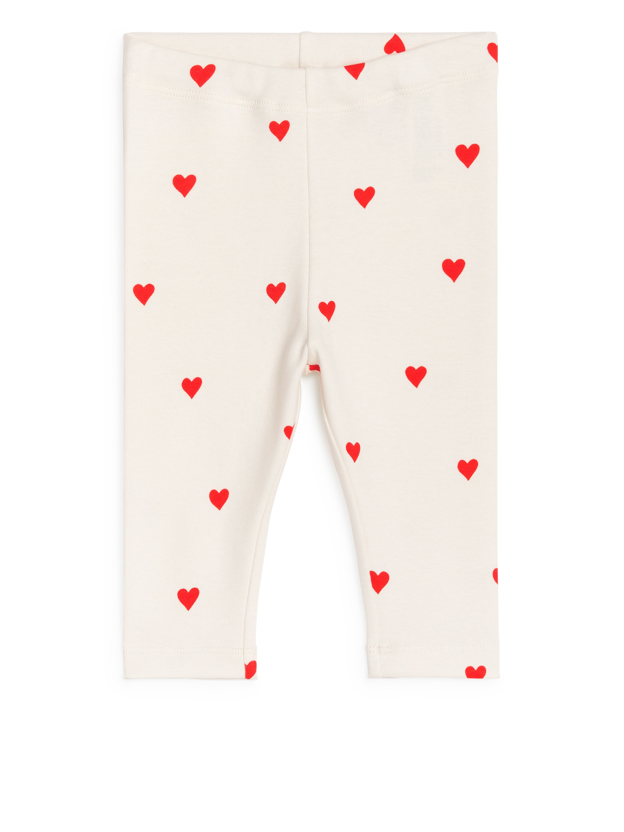 Trikåleggings - Off-white/röda hjärtan - Children - StillMedia/DescriptiveStillLife - 1