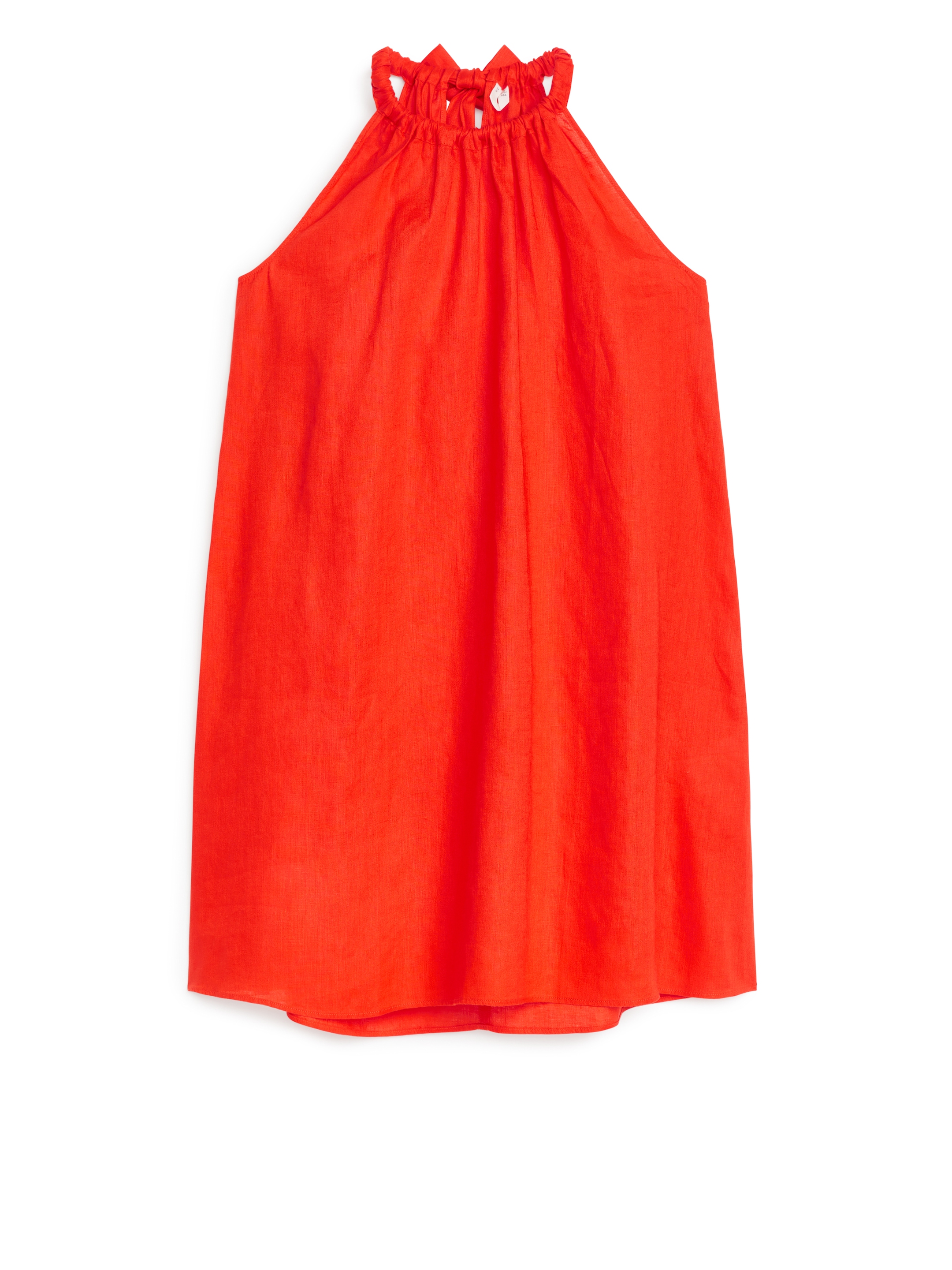 Linneklänning med rosett - Orange - Loose fit - Women - StillMedia/DescriptiveStillLife - 2
