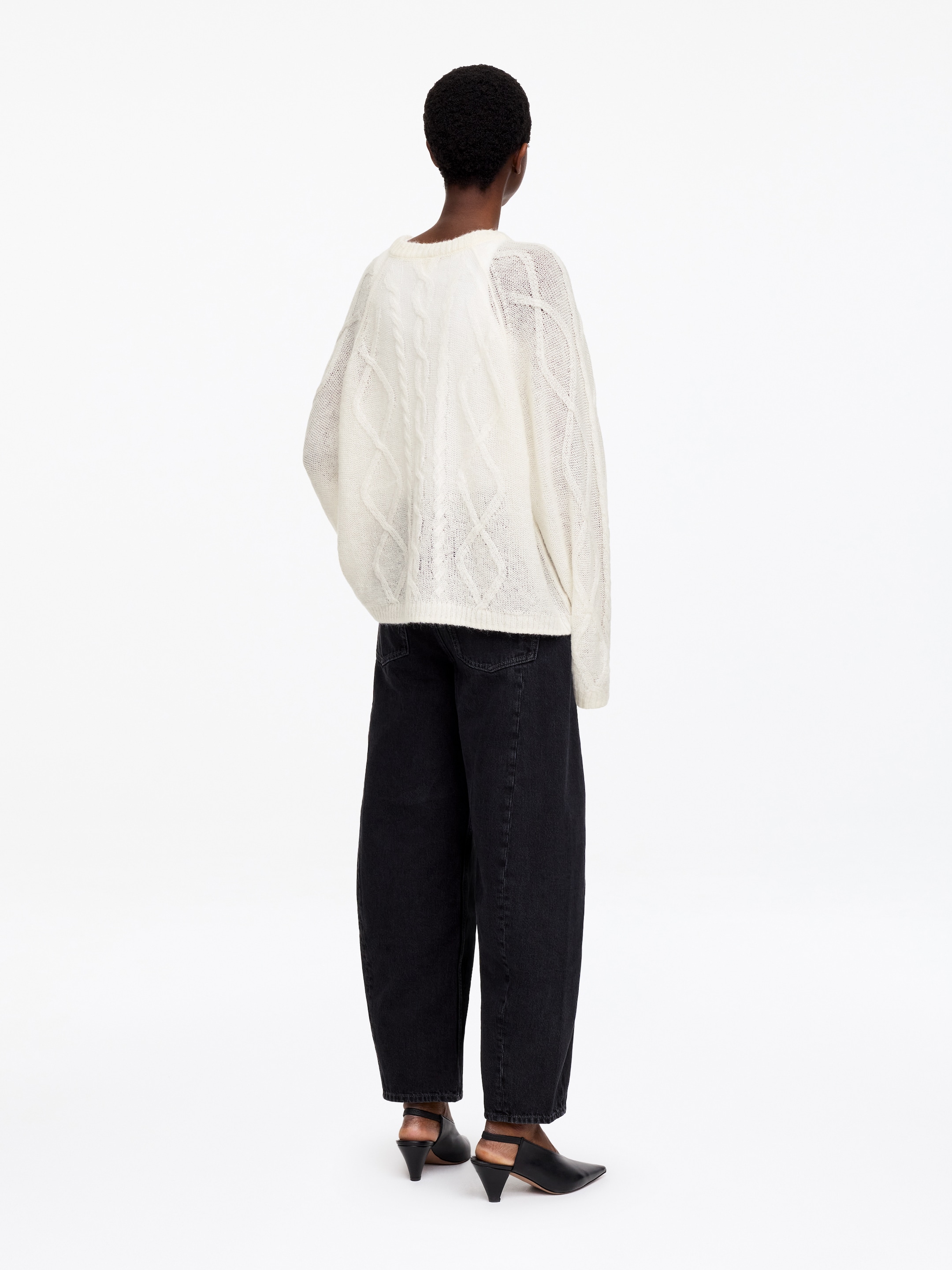 Tröja i ull och mohair - Vit - Loose fit - Women - StillMedia/Lookbook - 3
